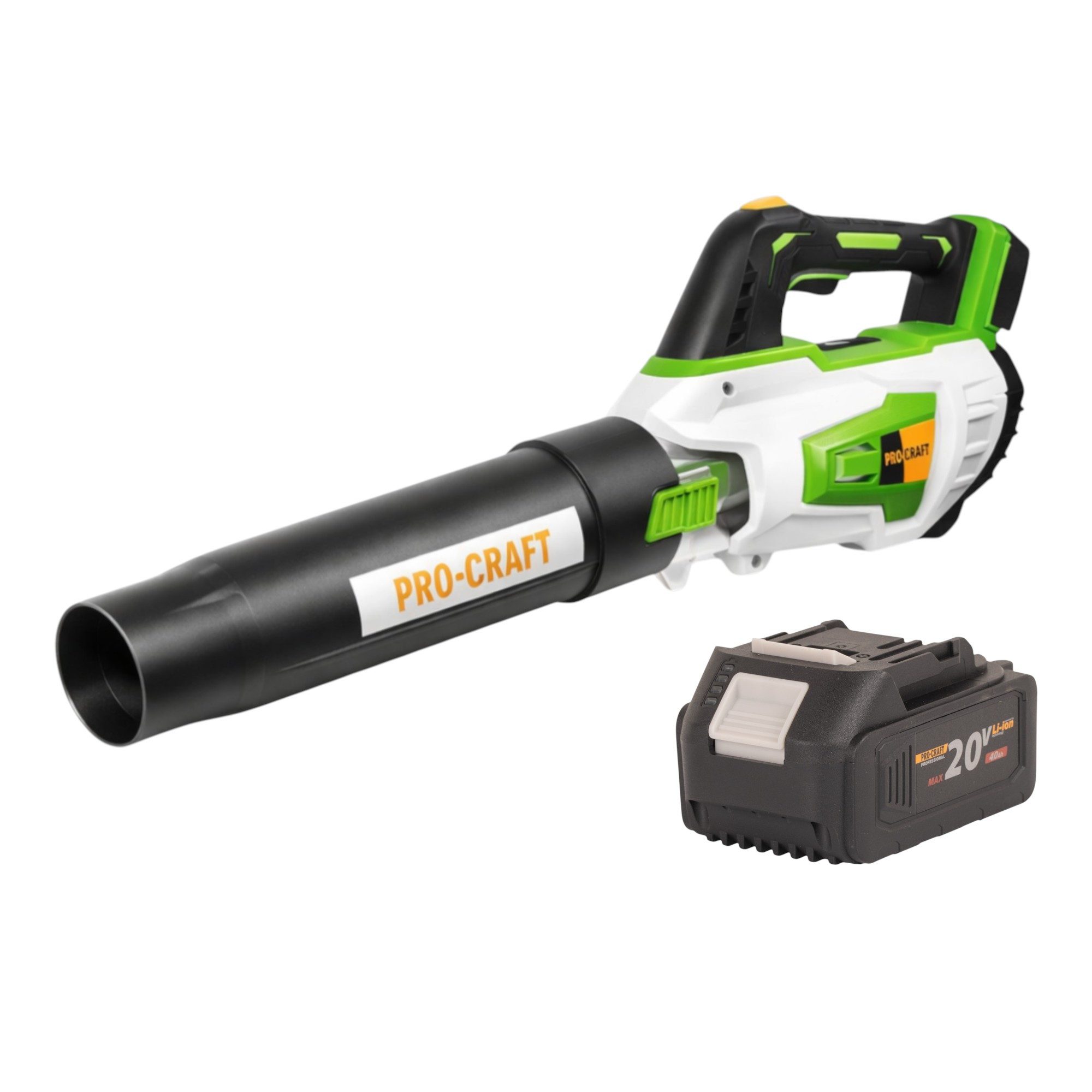 PRO CRAFT Akku-Laubbläser PB20 Akku Laubbläser 20 V TURBO + 1x Akku 4,0 Ah - ohne Ladegerät