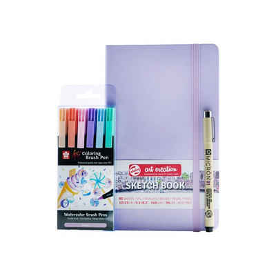 Talens Kreativset Sakura Set 6 Brush Pens, Pigma Micron & Sketchbook, (8-tlg)