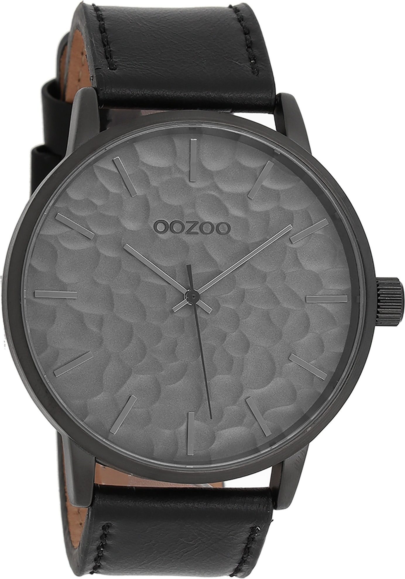 OOZOO Quarzuhr Oozoo Herren Armbanduhr Timepieces Analog, (Analoguhr), Herrenuhr rund, extra groß (ca. 48mm) Lederarmband, Casual-Style