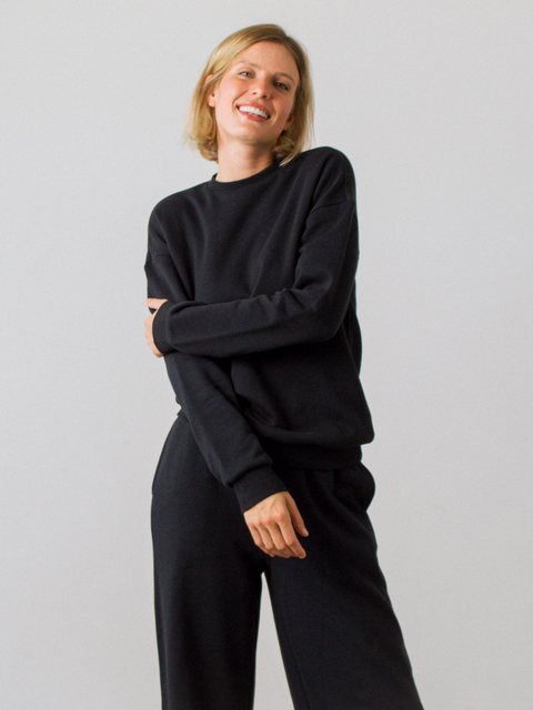 HONEST BASICS Sweatshirt mit Rundhalsausschnitt aus OCS zertifizerter Bio-B günstig online kaufen