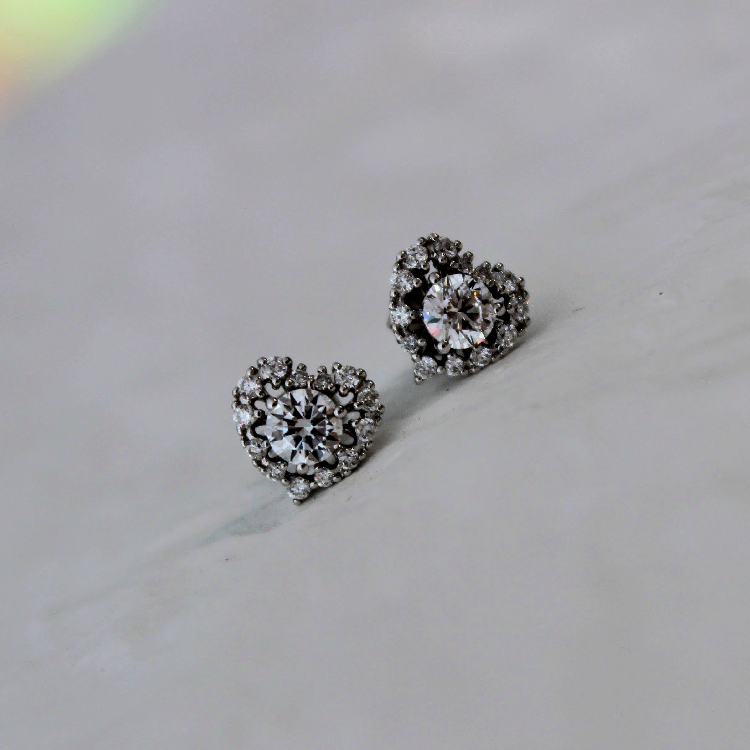 Sternvoll Ohrring-Set Herz Diamant-Ohrstecker mit Labordiamanten in 18K Wei günstig online kaufen