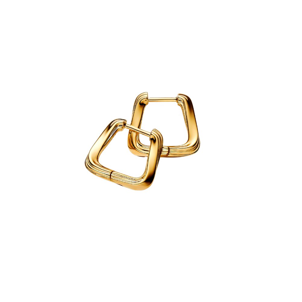 Pandora Paar Creolen 263875C00, Pandora, Kollektion Essence, Creolen, Vergoldet, Dreieck, gedreht