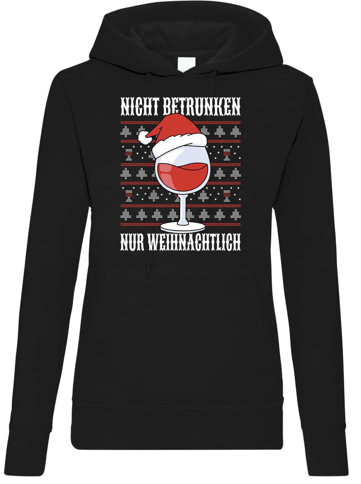 Youth Designz Kapuzenpullover Nicht Betrunken nur Weihnachtlich Damen Hoodie Pullover mit modischem Frontprint