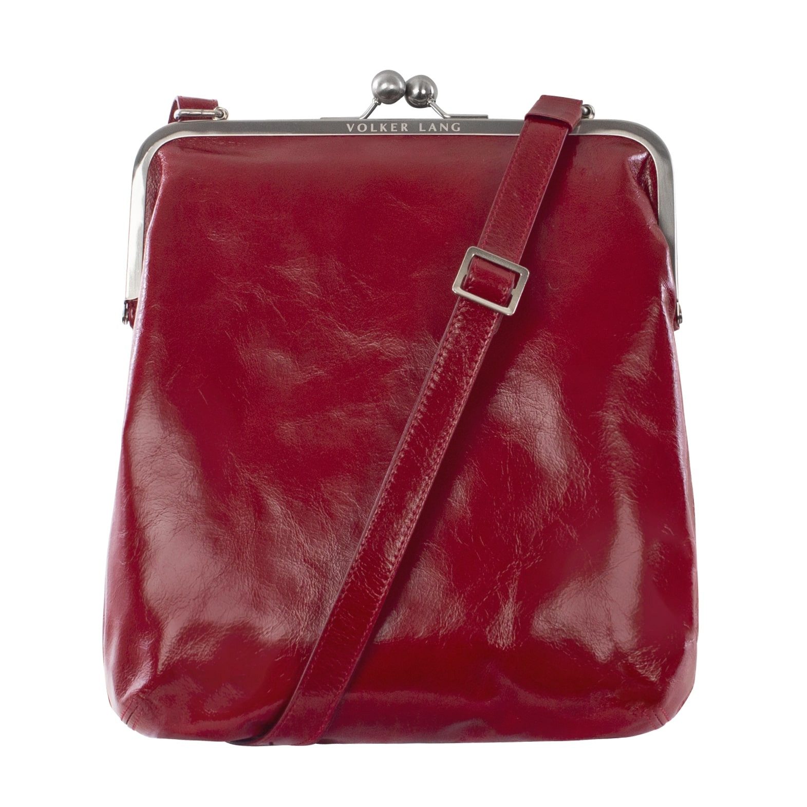 VOLKER LANG Schultertasche MATA  Elegante Damen Bügeltasche aus italienischem Leder