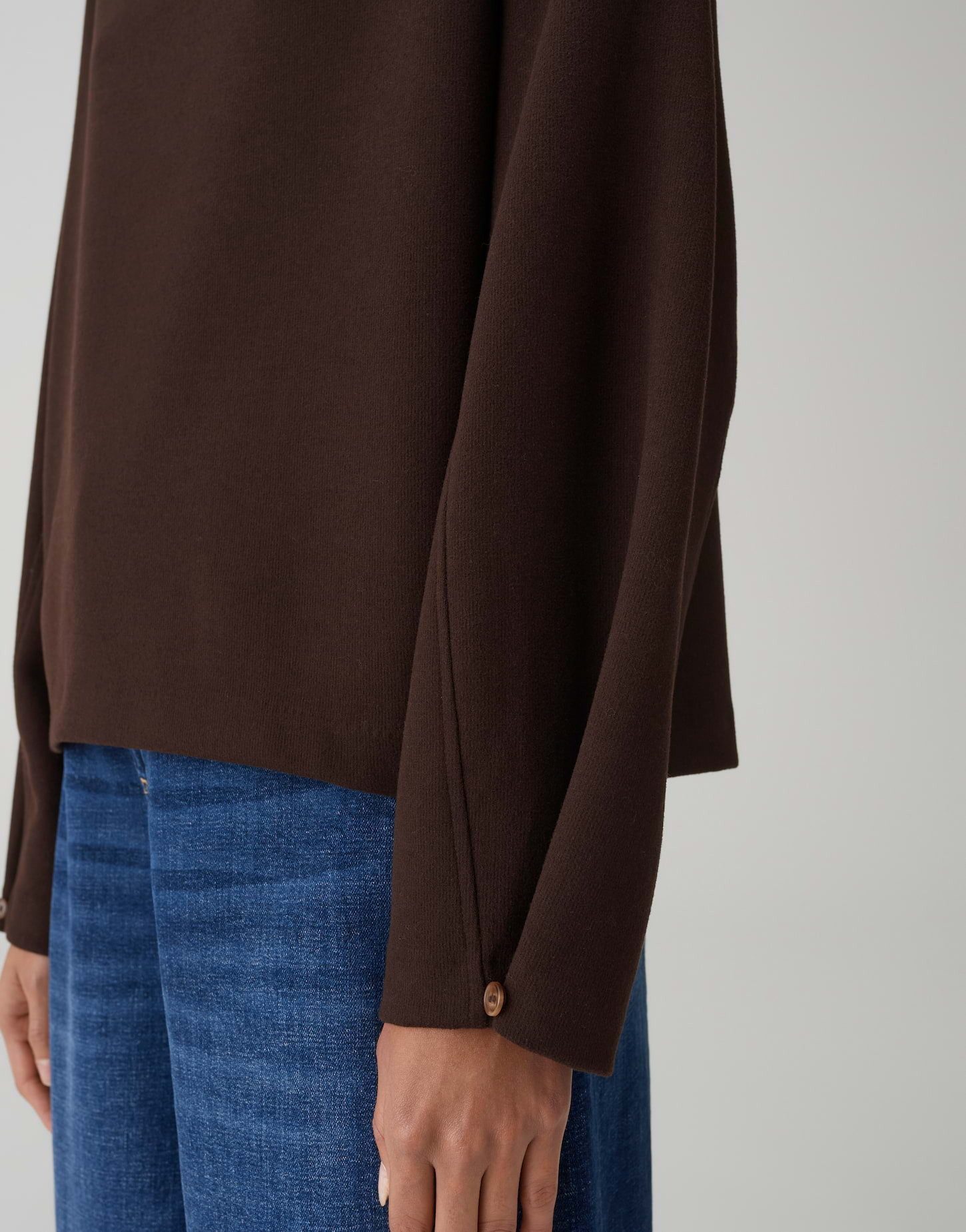 OPUS Sweatshirt GARIANE mit variablen Ärmeldesign Weite Passform, schmal zulaufend, überschnittene Schulter, Funnel Neck