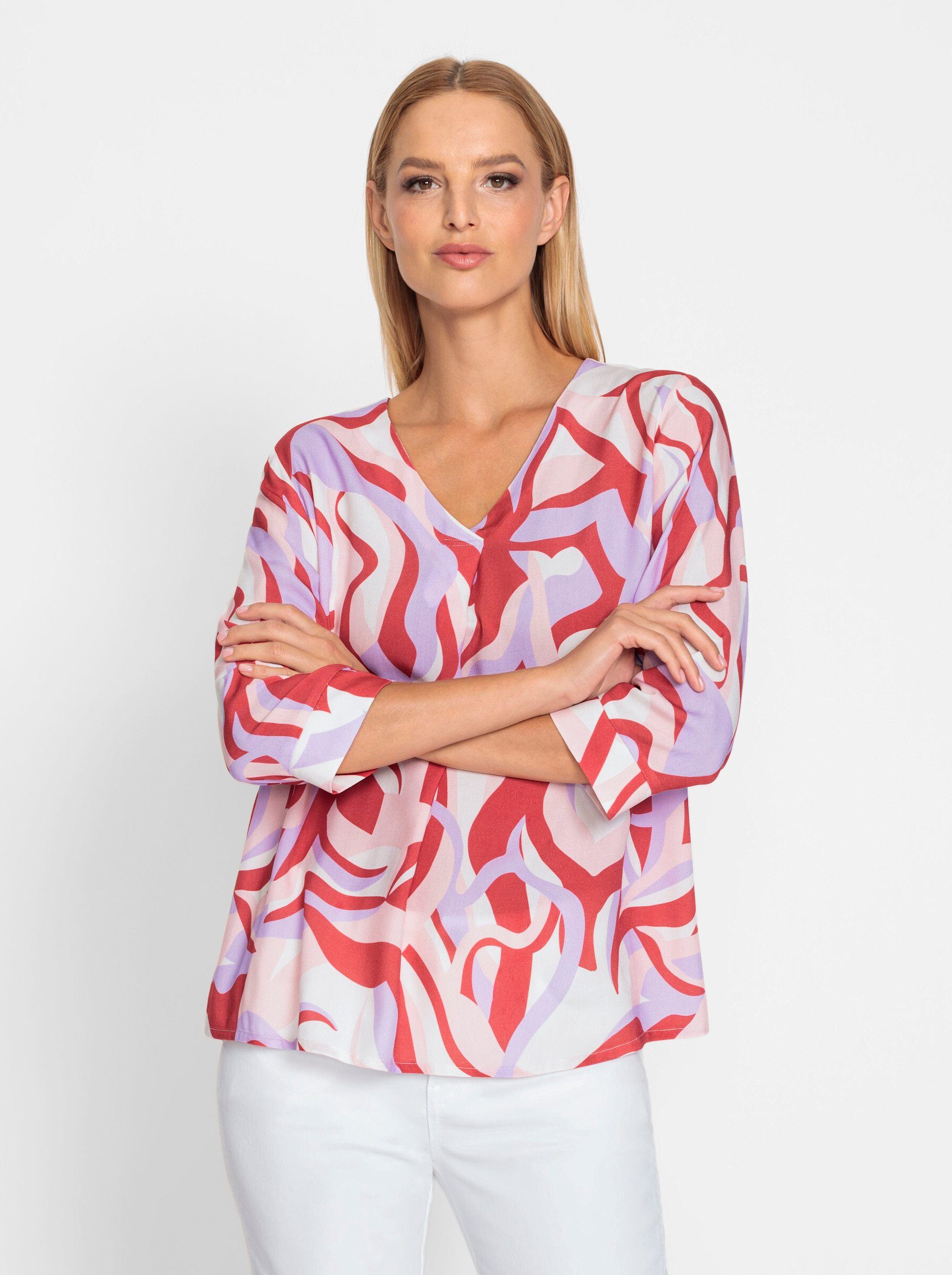 Klassische Bluse Druckbluse