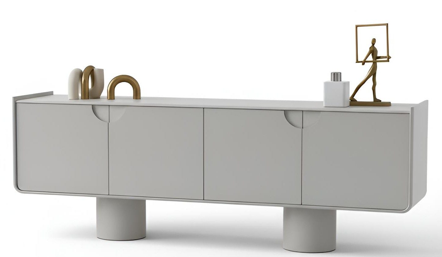 Xlmoebel Kommode Elegantes graues Sideboard aus Holz für modernes Wohnen (Sideboard, Grau), Made in Europa