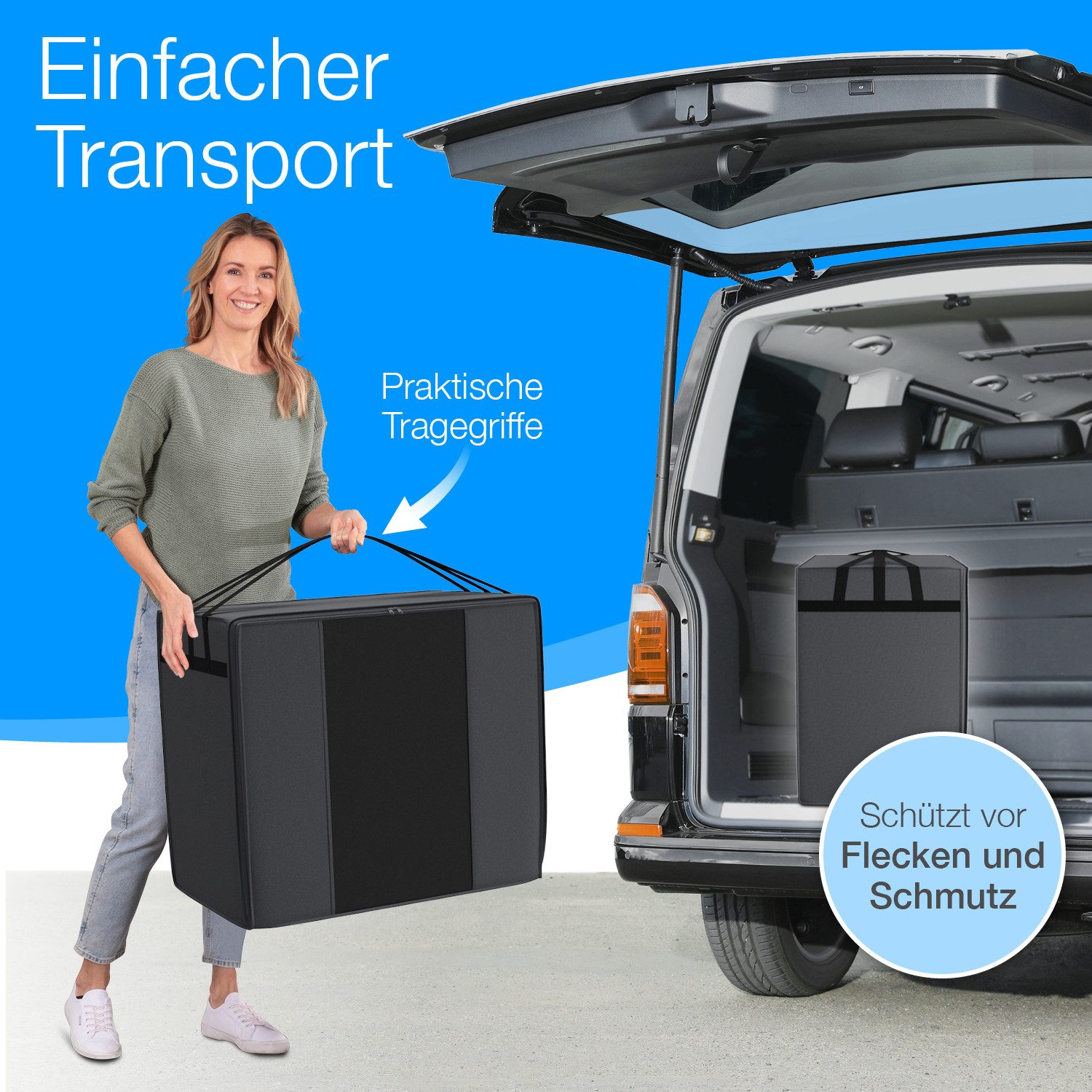 ELONEO Aufbewahrungstasche Transporttasche für Klappmatratze, 75x195cm, 90x200cm & weitere Größen (1-tlg), 3-Punkt-Tragegurte, wasserabweisend, hochwertiger Rei – Bild 4 von 5