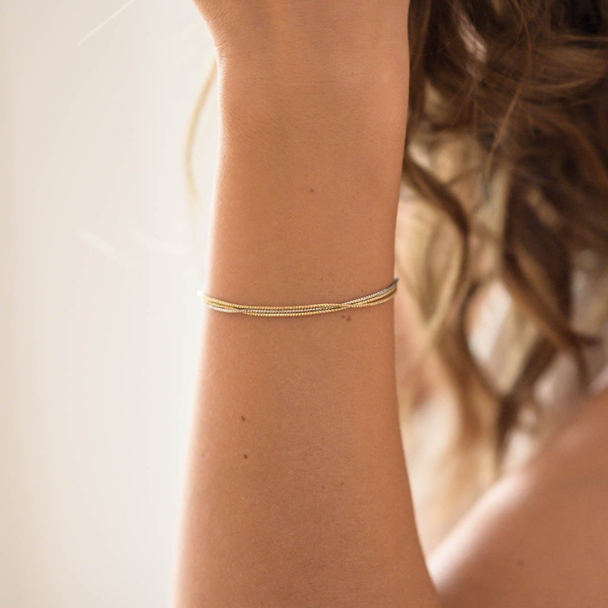 Materia Armkette Damen Silber Gold Bicolor günstig online kaufen