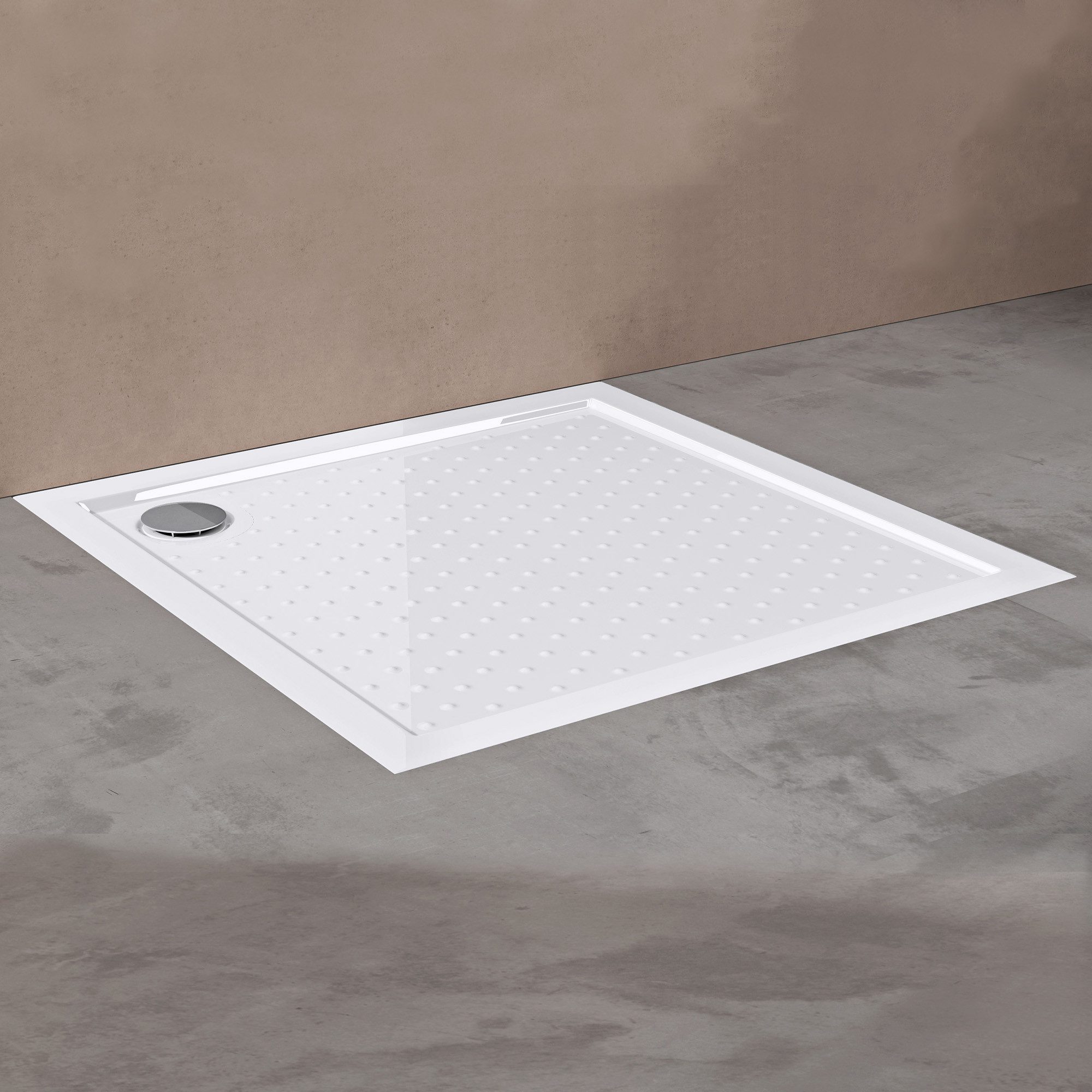 doporro Duschwanne Duschtasse Anti-Rutsch flach aus Acryl DIN-Anschlüsse Lu günstig online kaufen