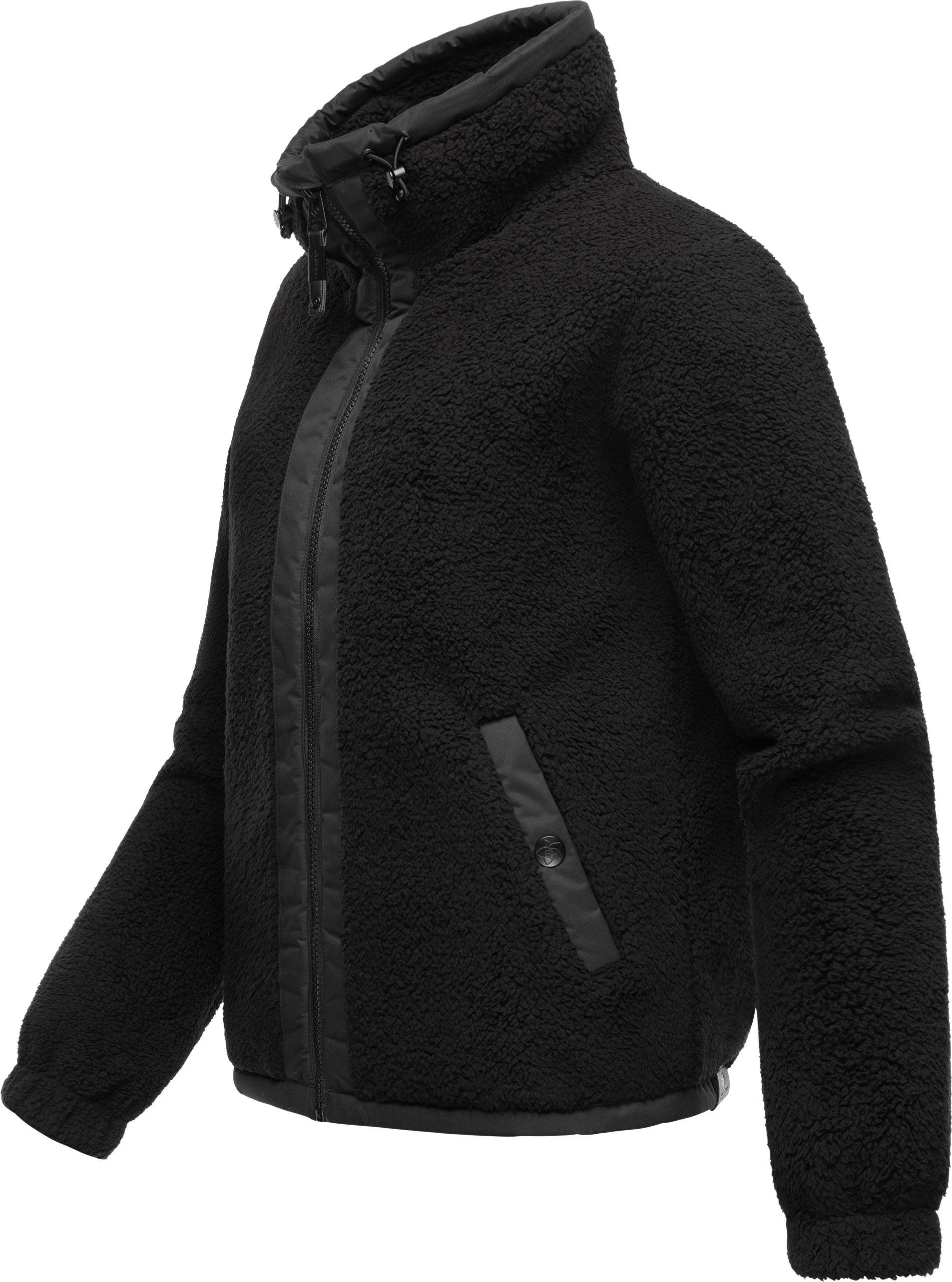 Ragwear Sweatjacke Nordicka Sportliche Kapuzenjacke mit Kunstleder-Elementen