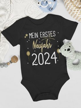 Shirtracer Shirtbody Mein 1. Neujahr weiß 2024 Silvester Baby