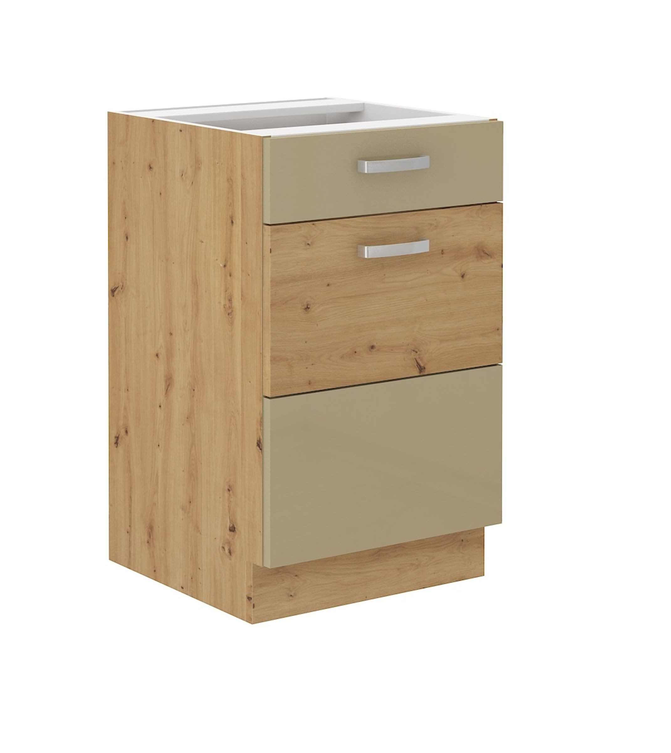 Küchen-Preisbombe Unterschrank 50 cm Eiche Artisan Cappuccino Hochglanz Küchenzeile Küchenblock Küche