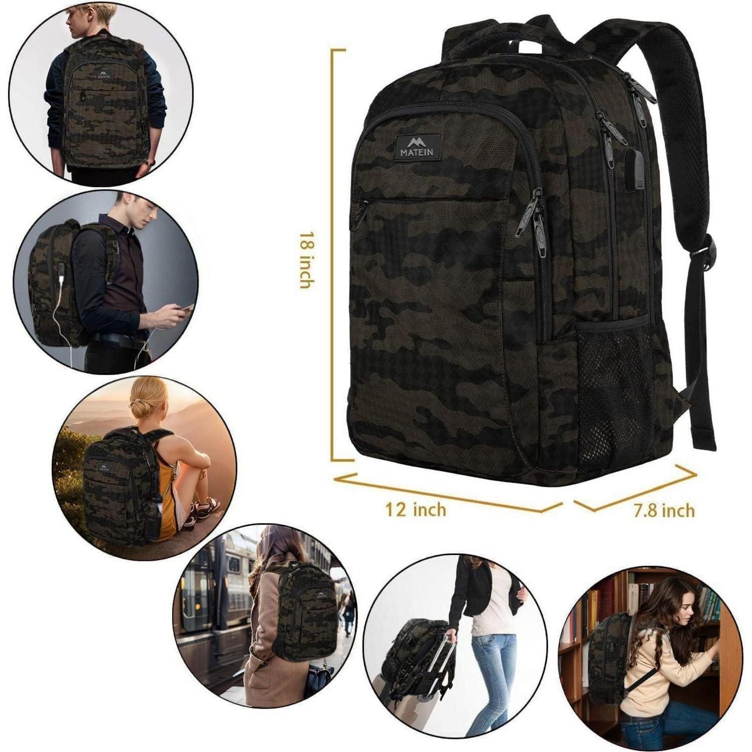 LuxusKollektion Laptoprucksack Laptop Rucksack 15,6 Zoll USB-Ladeanschluss Notebook Wasserdicht