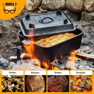 BBQ Nerd Brotbackform, Dutch Oven Brottopf - Kastenform mit Deckel ,  Brotbackform