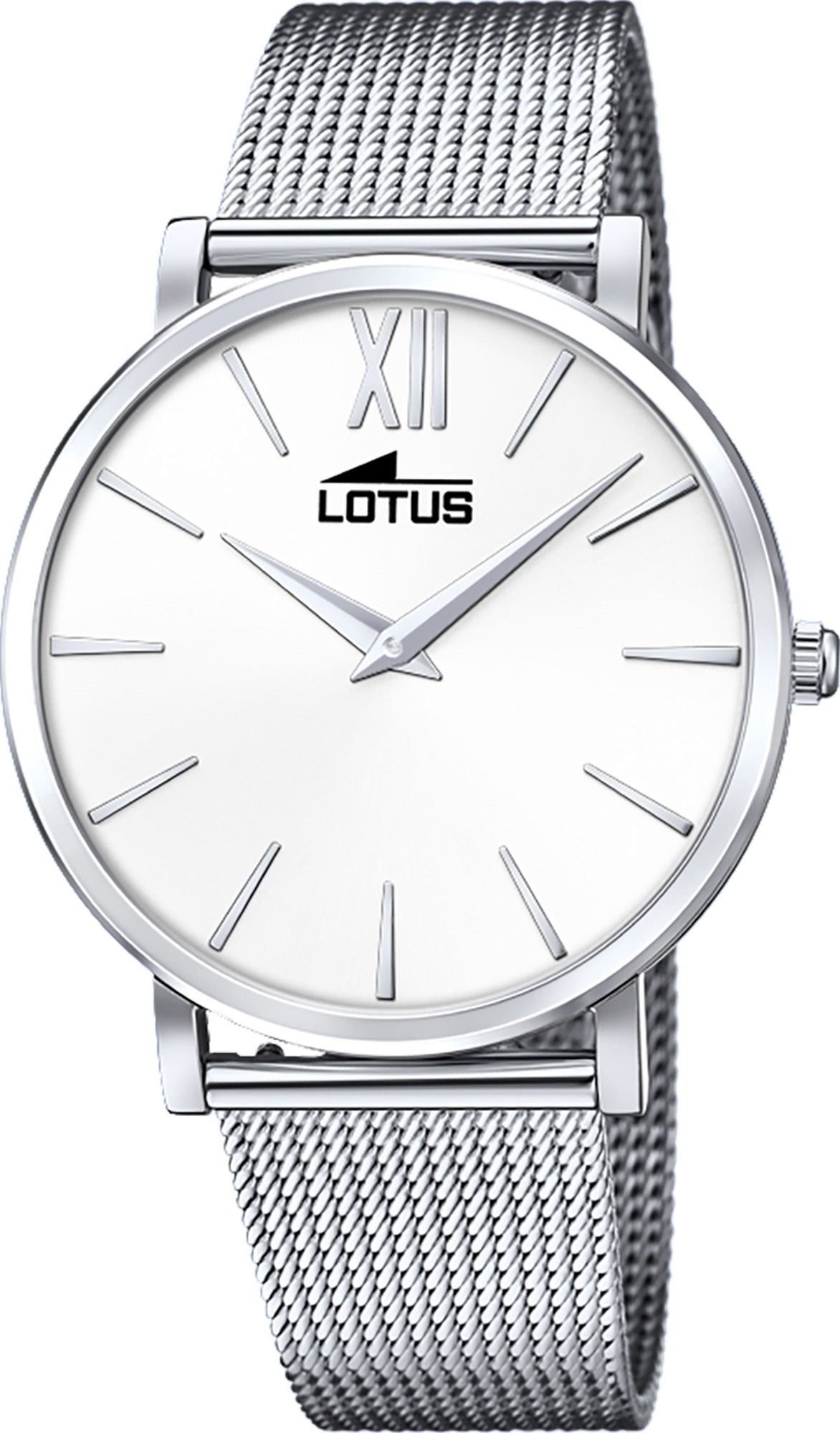 Lotus Quarzuhr Lotus Damen Armbanduhr Smart Casual, (Analoguhr), Damenuhr rund, mittel (ca. 38mm) Edelstahlarmband silber