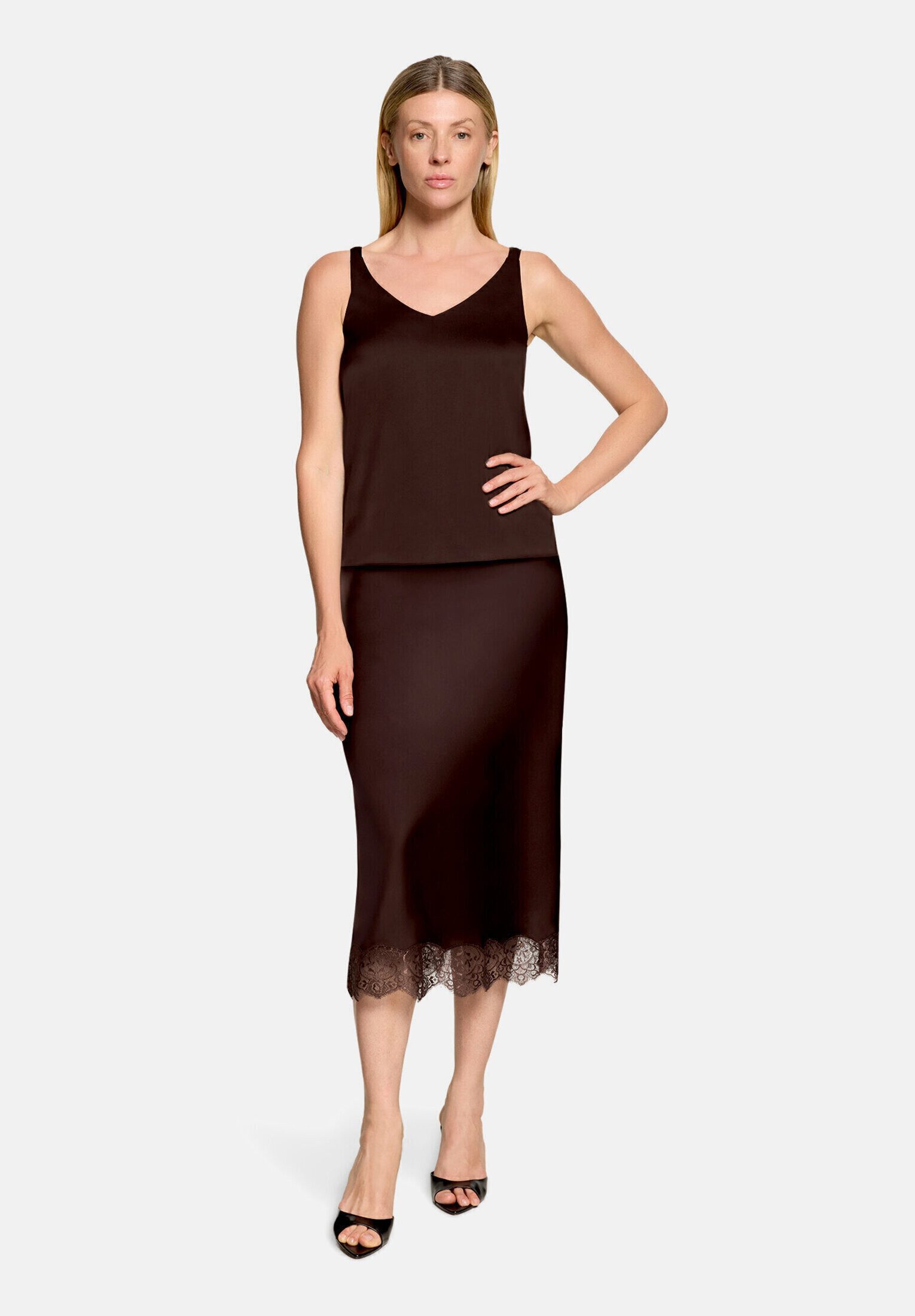 Vera Mont Satinbluse Damen mit V-Ausschnitt