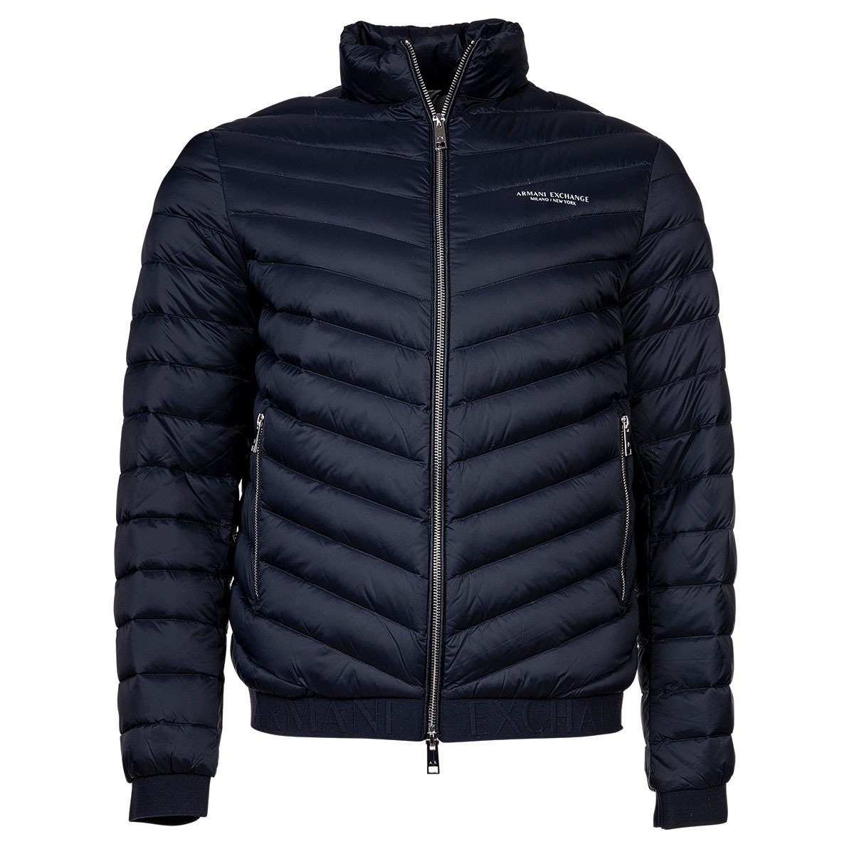 - Daunenjacke Steppjacke Mikrofaser, Logo ARMANI Aufdruck EXCHANGE Herren Marine