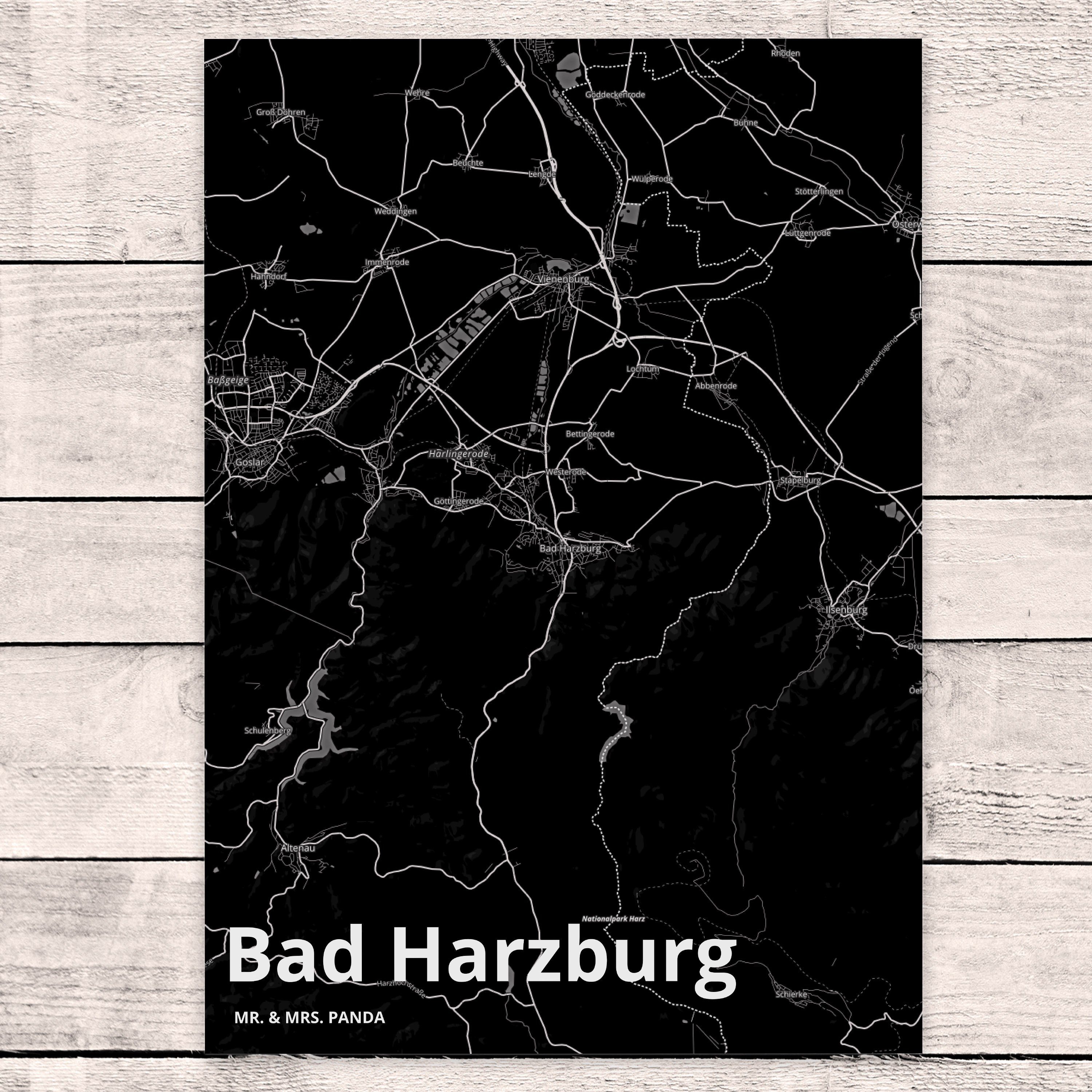 Mr. & Mrs. Panda Karte, Ort, Städte, Bad Geschenk, Harzburg Dorf, Ein Ansichtskarte, - Postkarte
