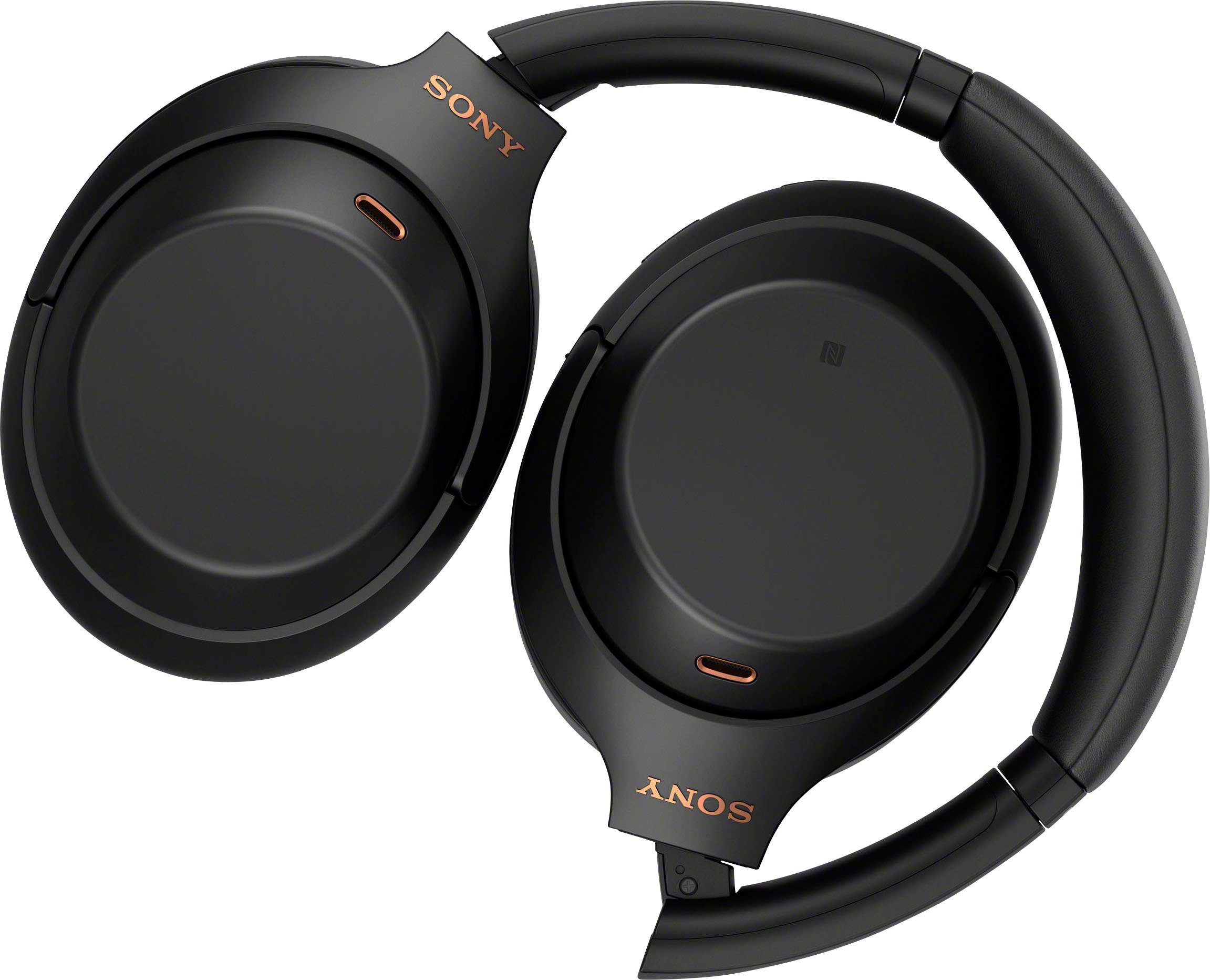 Sony WH-1000XM4 kabelloser Bluetooth, Verbindung Sensor, (Noise-Cancelling, One-Touch Over-Ear-Kopfhörer schwarz Schnellladefunktion) Touch NFC, via NFC