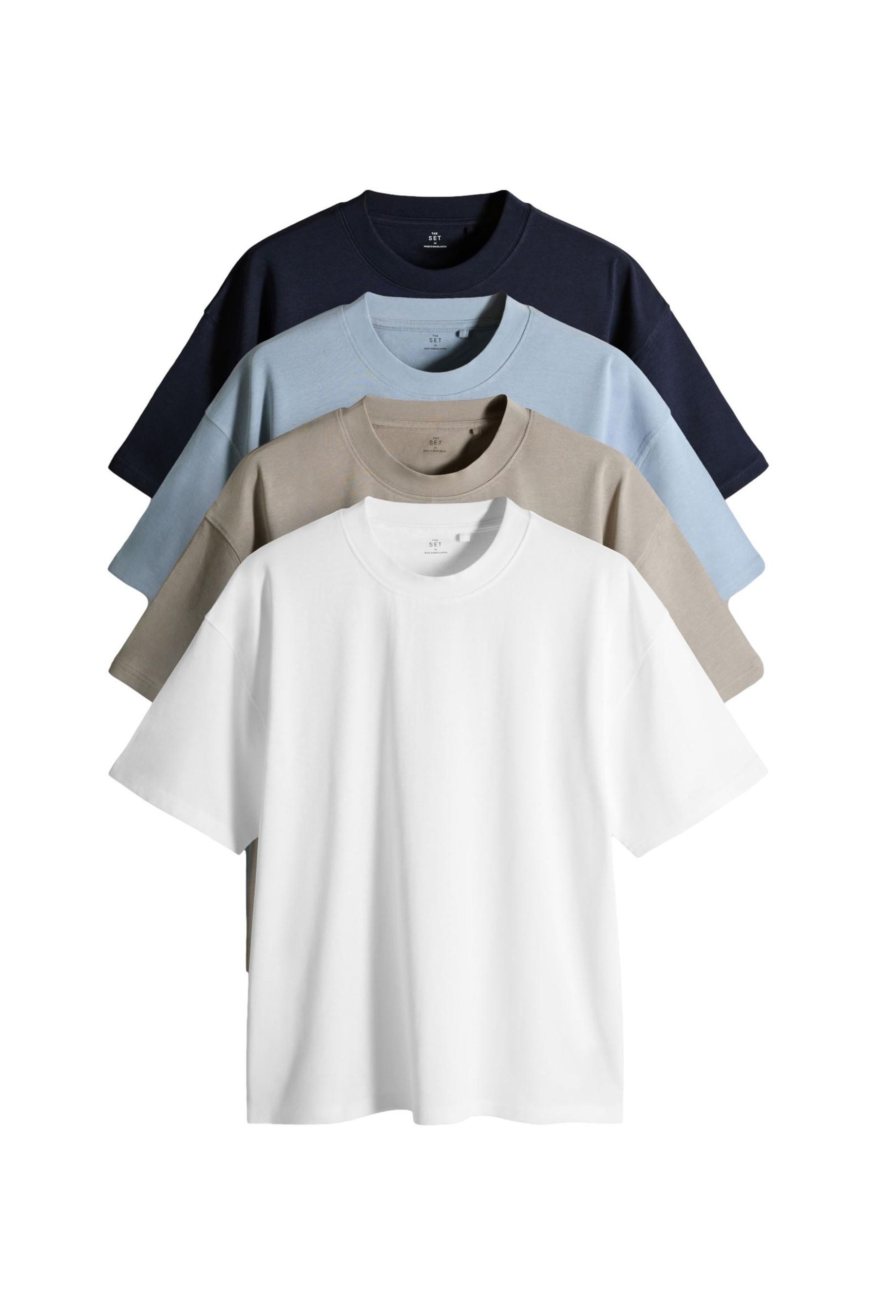 The Set T-Shirt The Set Oversized Fit T-Shirts, 4er-Pack (4-tlg) günstig online kaufen