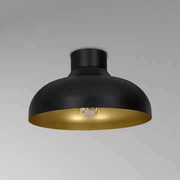 Licht-Erlebnisse Deckenleuchte MIRA, ohne Leuchtmittel, Deckenlampe Schwarz E27 Ø 40 cm Metall Modern