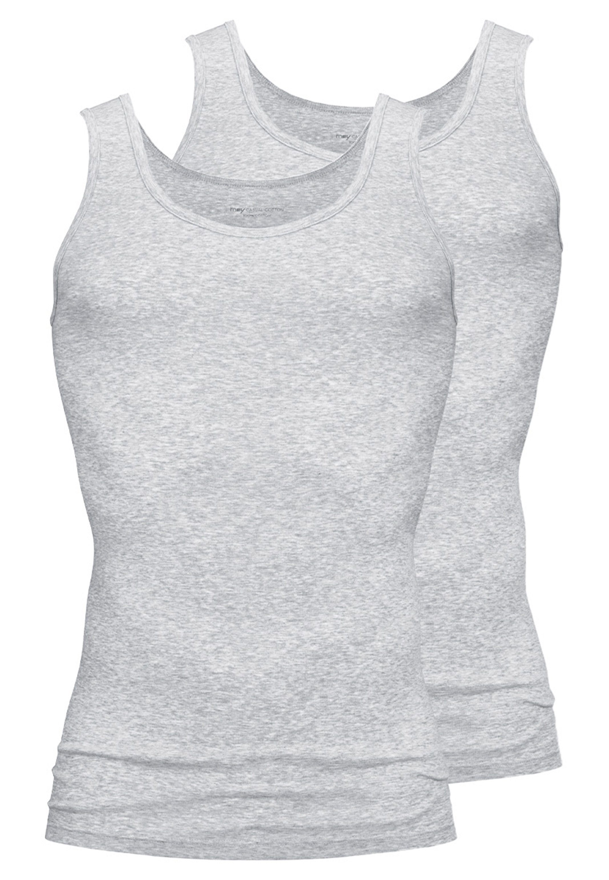 Mey Unterhemd 2er Pack Casual Cotton (Spar-Set, 2-St) Unterhemd / Tanktop - Baumwolle - Light grey melange