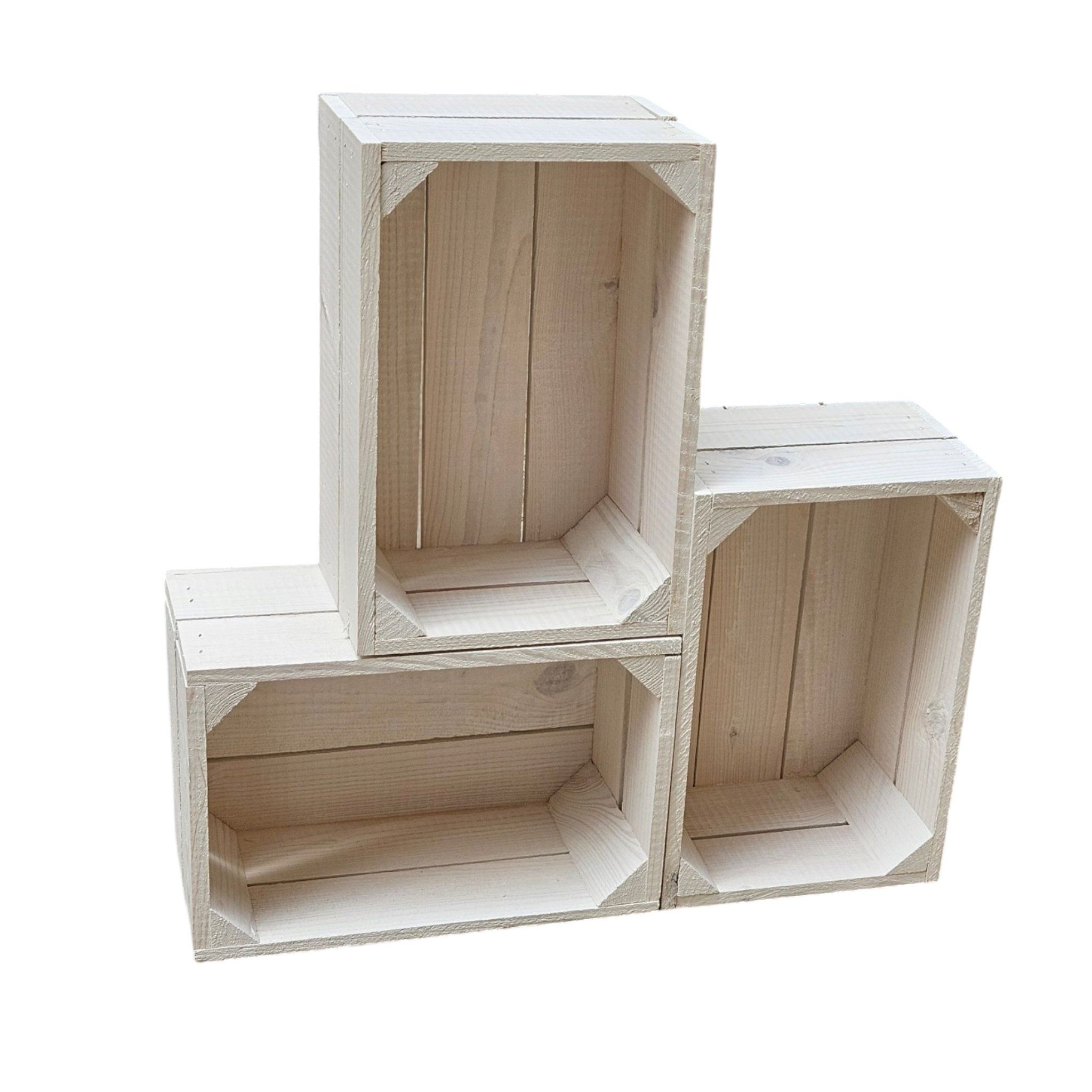 Teramico Holzkiste Holzkiste Dekokiste Box 30x20x15 cm 3er SET Weiss, Aufbe günstig online kaufen