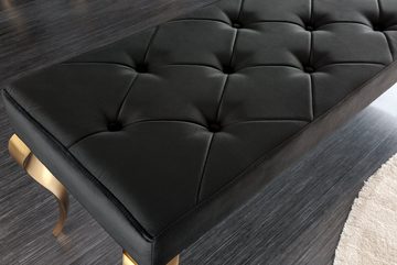riess-ambiente Sitzbank MODERN BAROCK 175cm schwarz / gold (Einzelartikel, 1-St), Esszimmer · Samt · Edelstahl · Schlafzimmer · Flur · Design