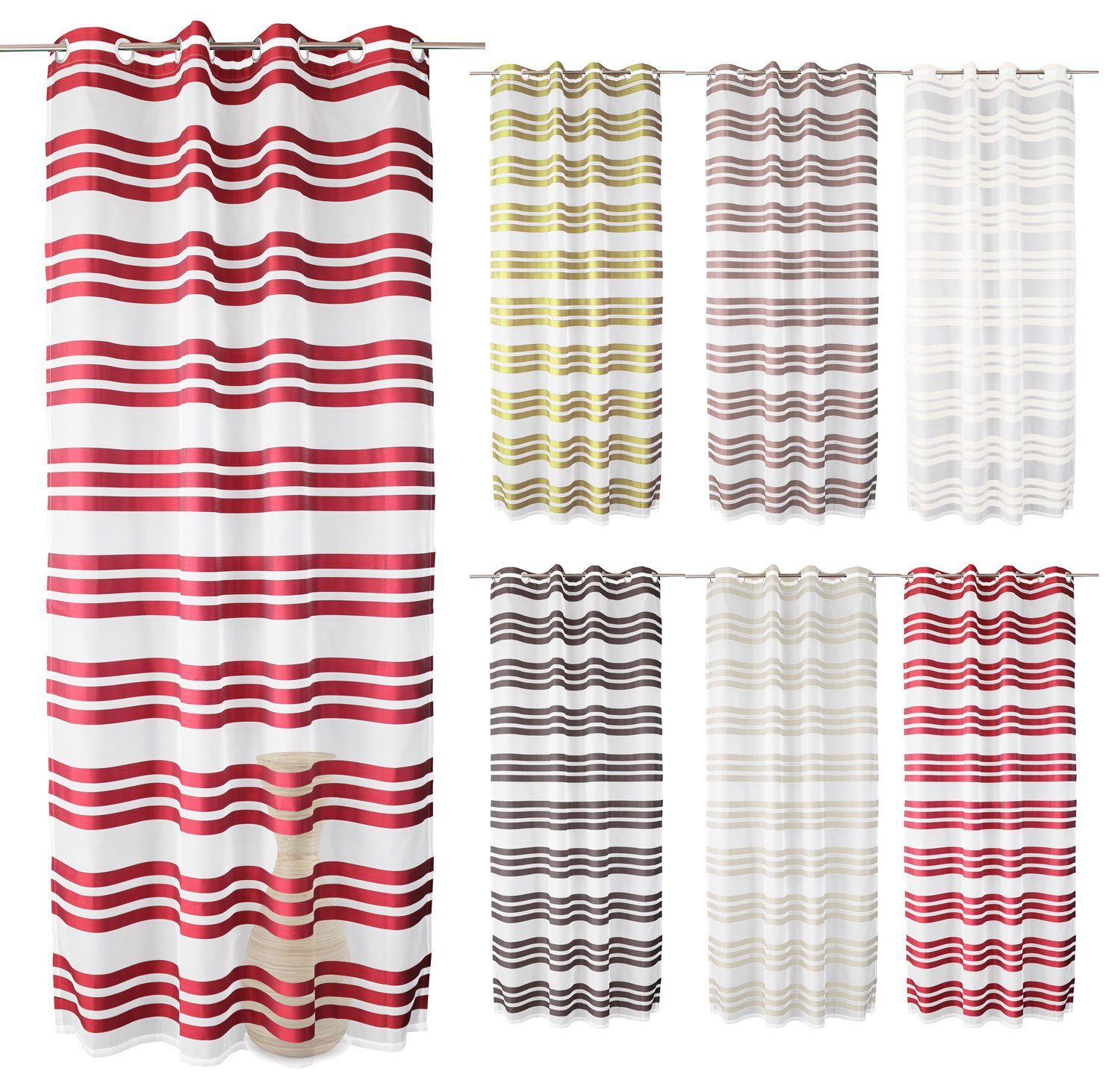 Gardinenbox Gardine (1 St), Ösen, transparent, Organza, Schal Organza Quers günstig online kaufen