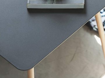 Yamazaki Beistelltisch "Plain" Design Ablagetisch, Sofatisch, Nachttisch, Metallplatte, 45x50x30cm, schwarz