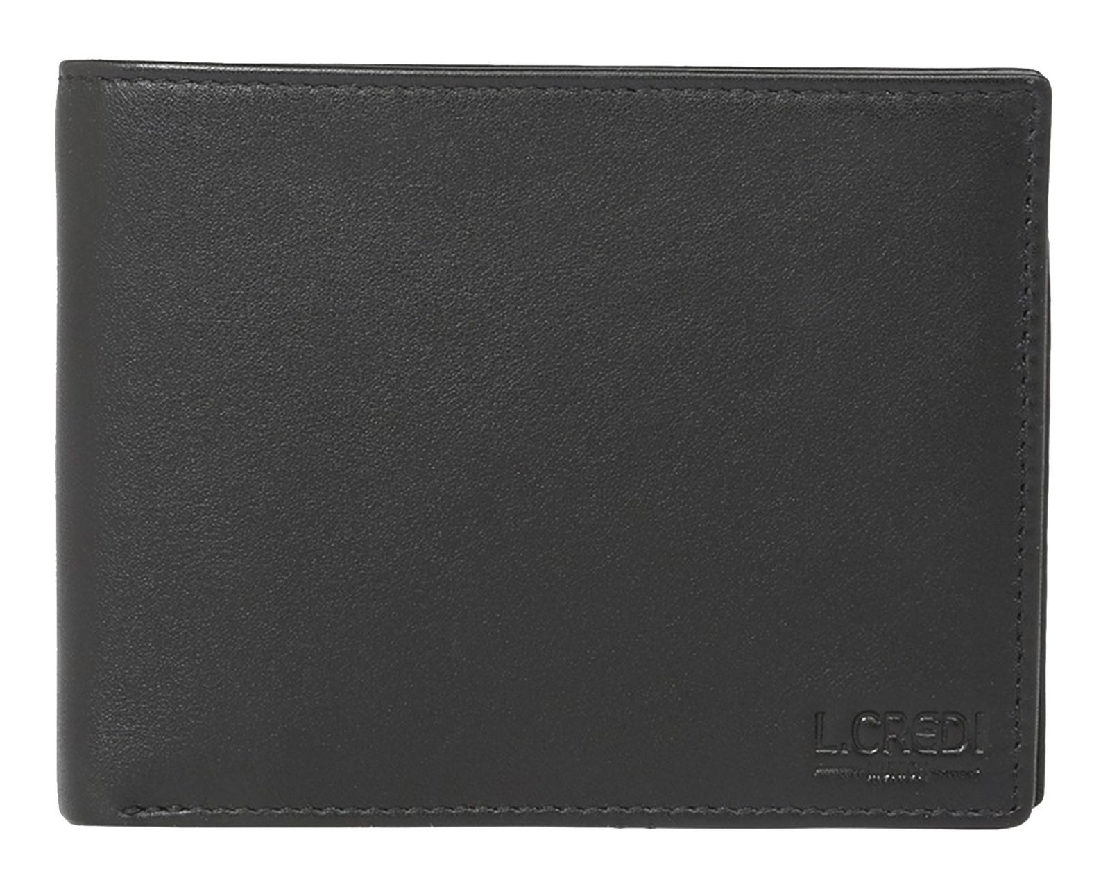 L. CREDI Geldbörse Wallet, aus echtem Leder mit RFID-Blocker Schutz