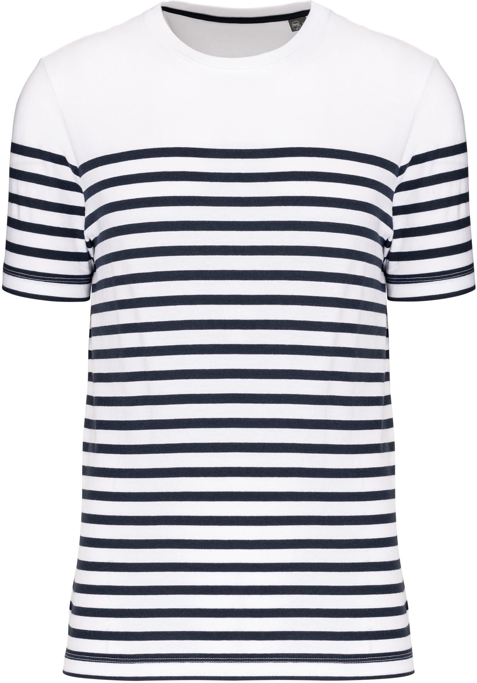 Kariban Rundhalsshirt T-Shirt im Marine-Stil mit Rundhalsausschnitt Bio Her günstig online kaufen
