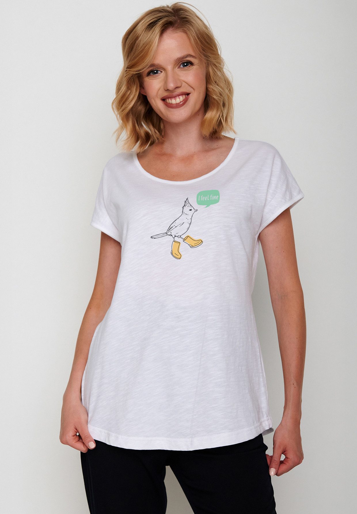 GreenBomb T-Shirt Cool Animal Bird Fine Motiv Tiere Vogel (1-tlg., 1) Rundhalsausschnitt, Bio-Baumwolle, GOTS Zertifiziert