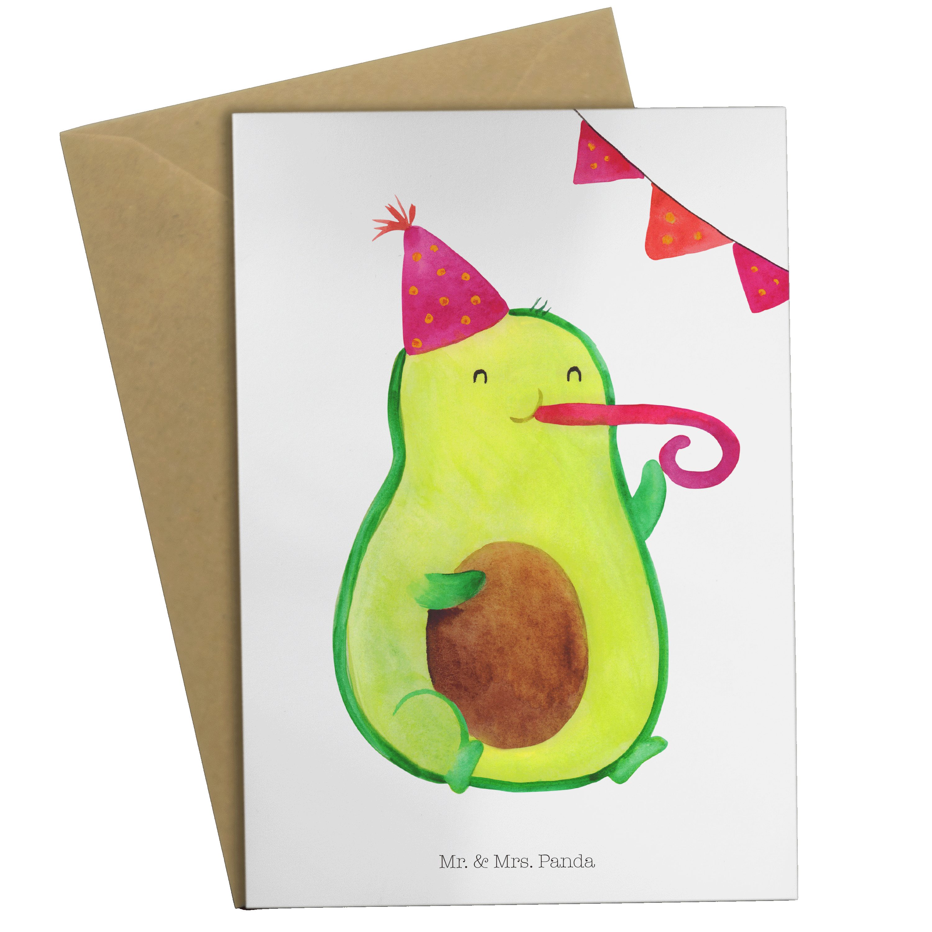 Gesun Mrs. Mr. Panda & Klappkarte, Avocado Grußkarte Hochzeitskarte, - Weiß Birthday Geschenk, -