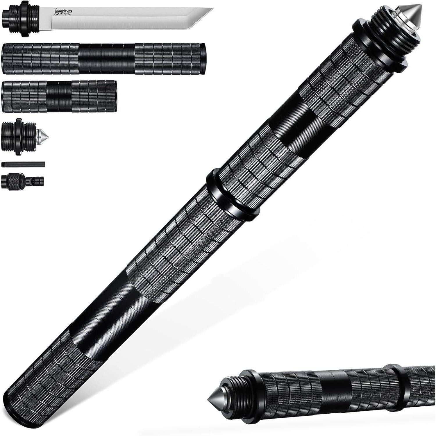 LuxusKollektion Survival Knife Messer Feststehend 5in1 Jagdmesser D2 Stahl Bushcraft Tanto Messer