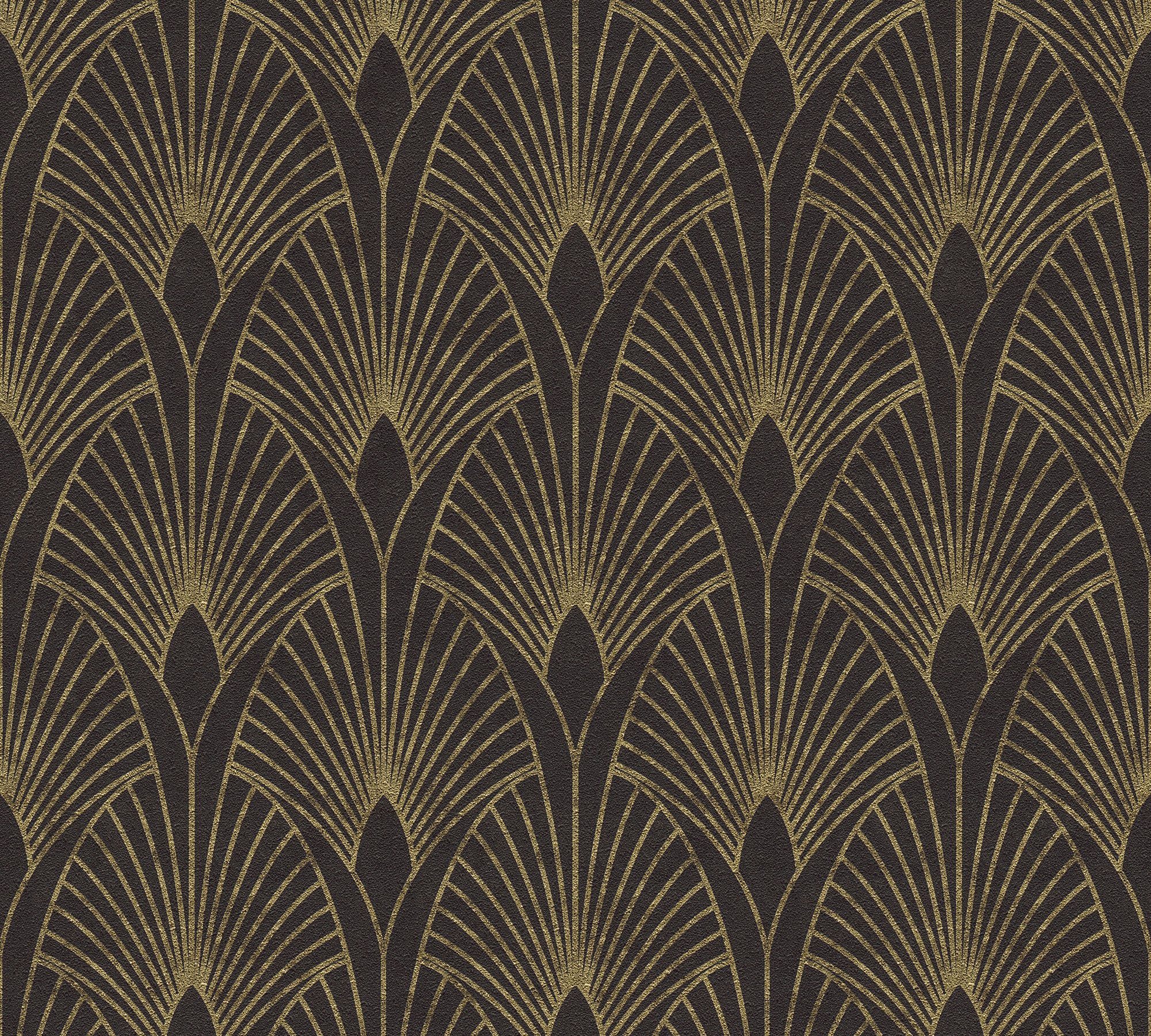 living walls Vliestapete New Walls 50's Glam Art Deco Optik, leicht strukturiert, Barock, gemustert, ornamental, Tapete Art Deco Tapeten Wohnzimmer Schlafzimmer Küche Flur Design Büro