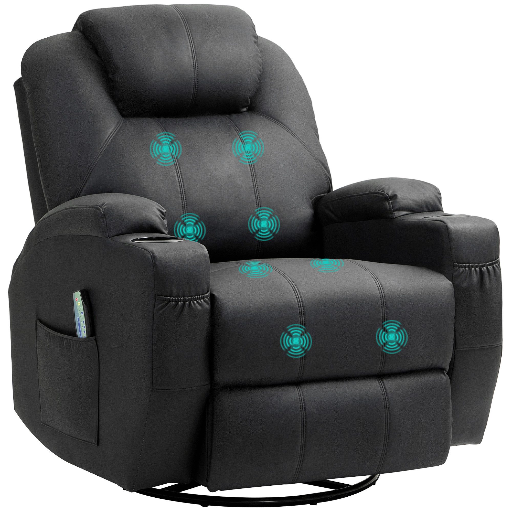 HOMCOM Massagesessel mit Fernbedienung, Drehbarer Fernsehsessel günstig online kaufen
