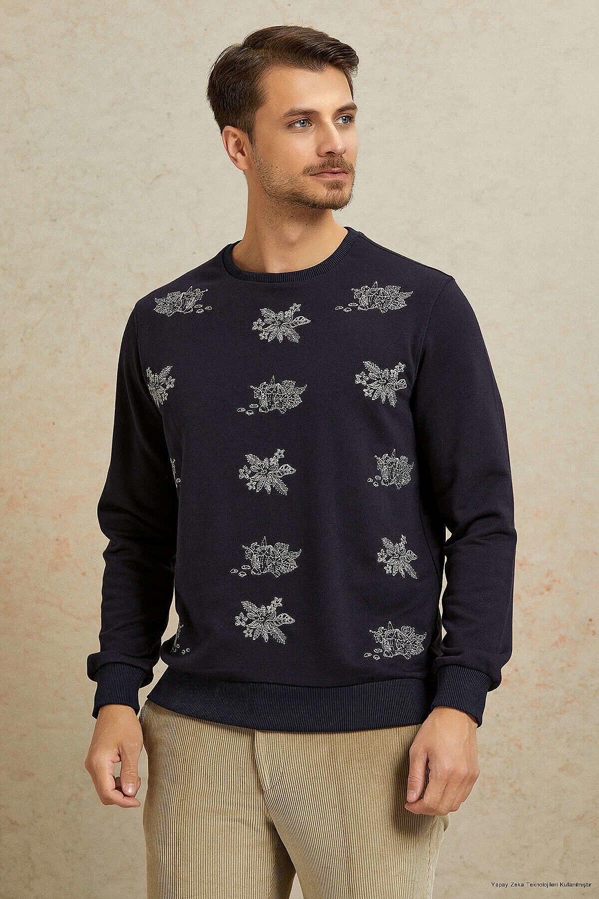 SmileSmile Sweatshirt Marineblau 100% Baumwoll Sweatshirt