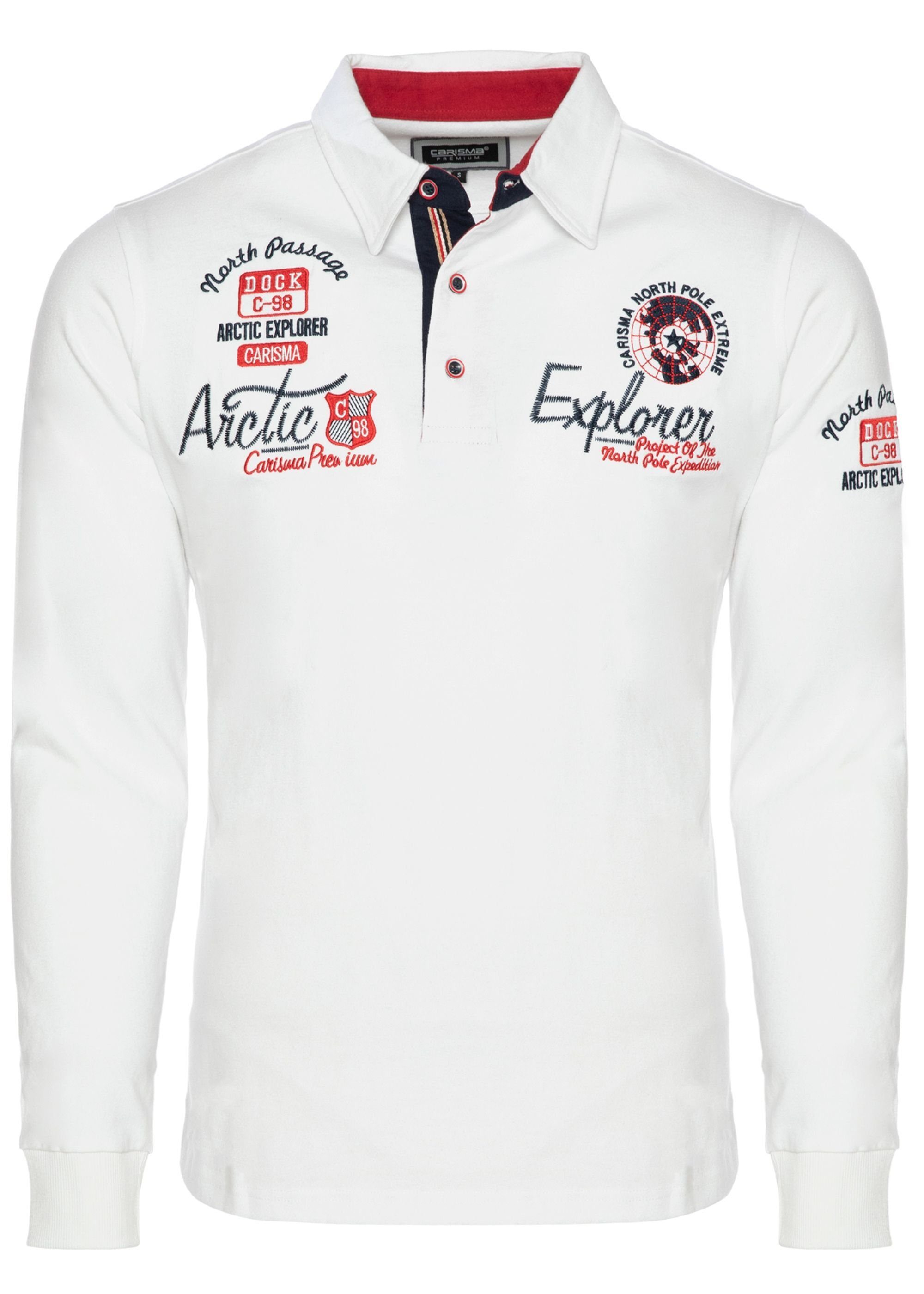 Poloshirt Explorer mit White CARISMA Stickerei