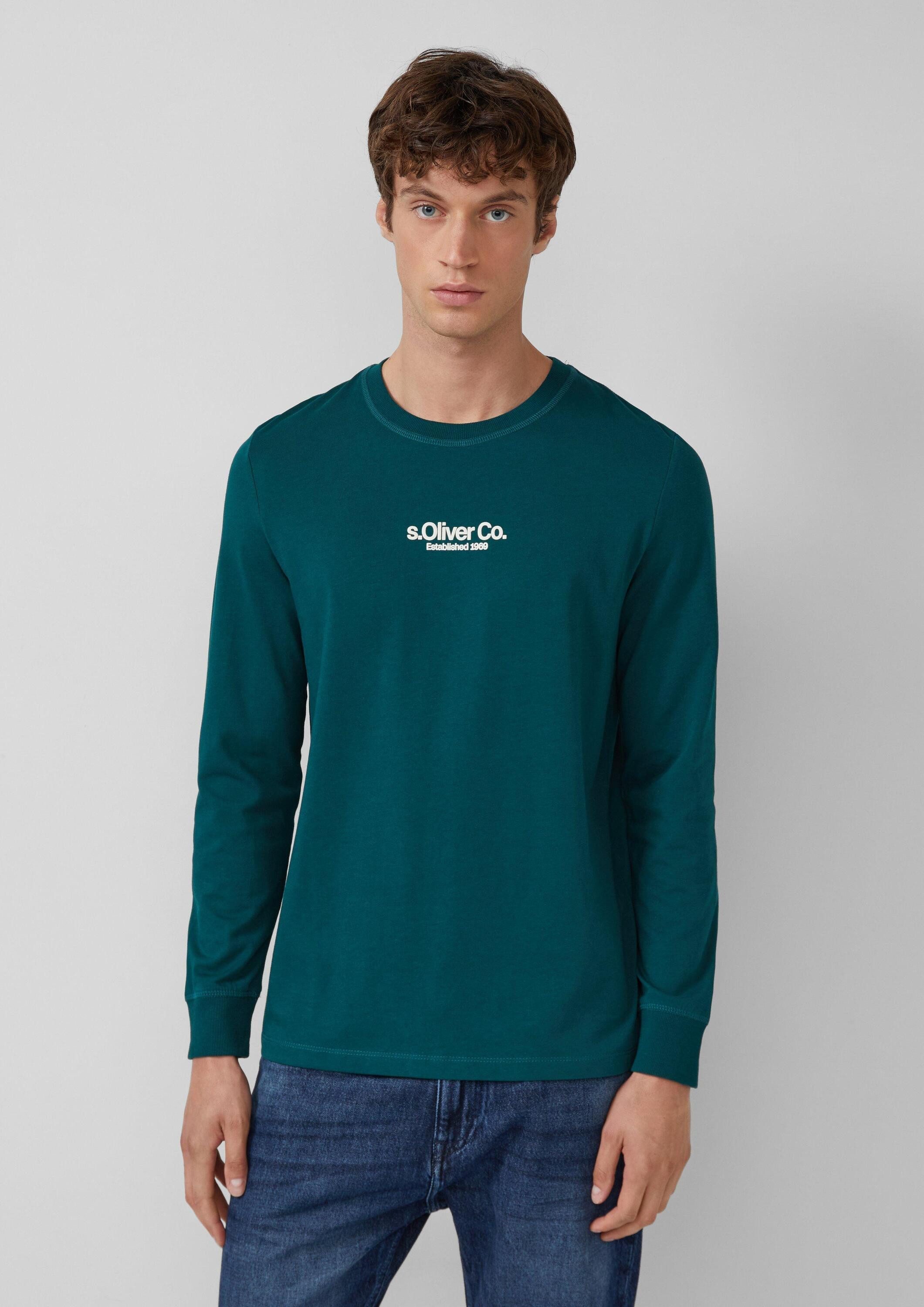 s.Oliver Langarmshirt T-Shirt Longsleeve aus Baumwolle mit Rippbündchen und günstig online kaufen