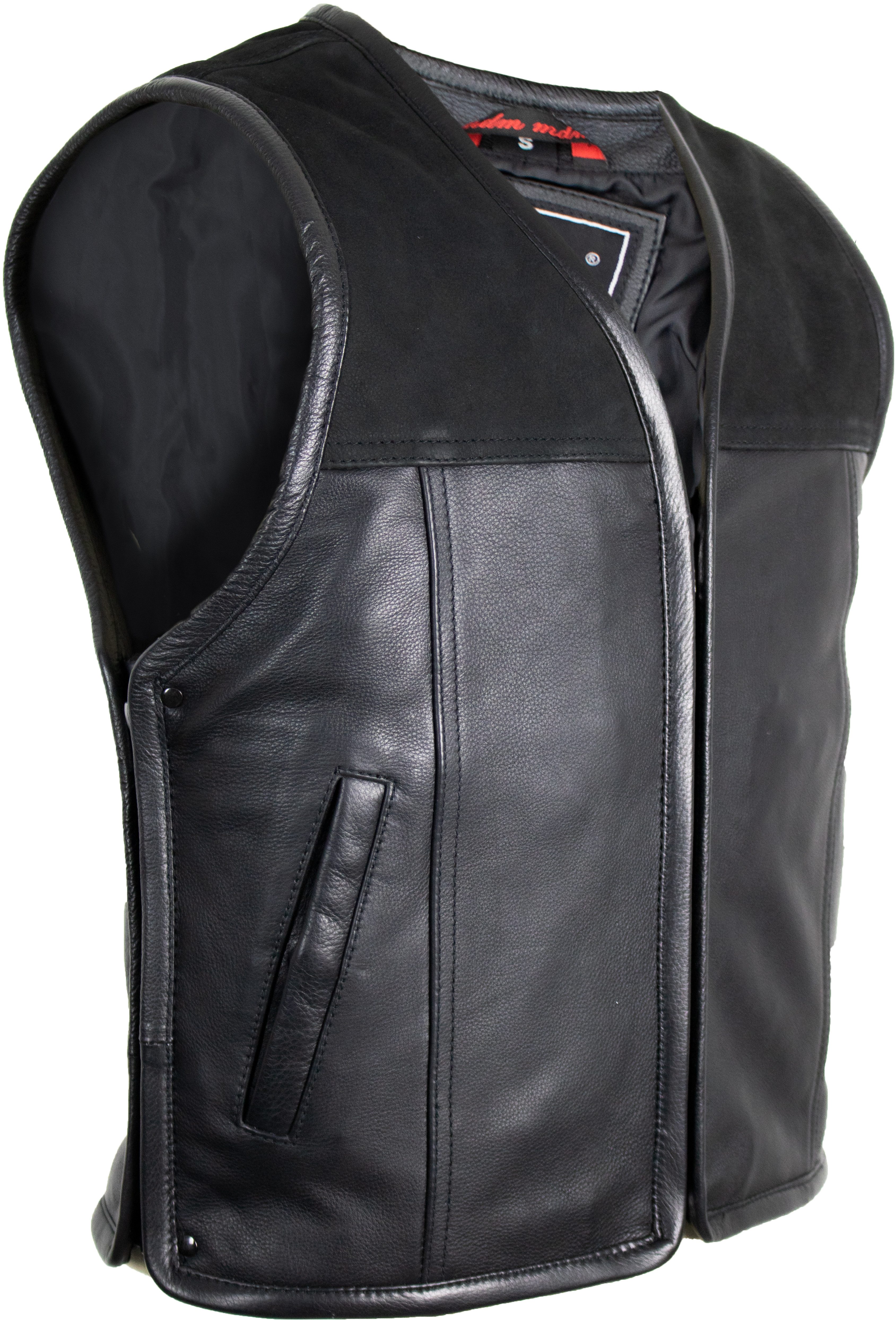 MDM Lederweste Herren Biker Lederweste / günstig online kaufen