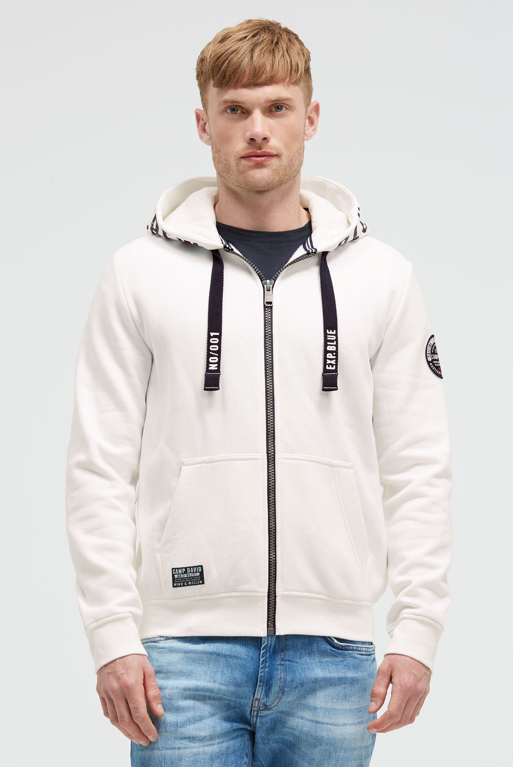 CAMP DAVID Kapuzensweatjacke mit Baumwolle