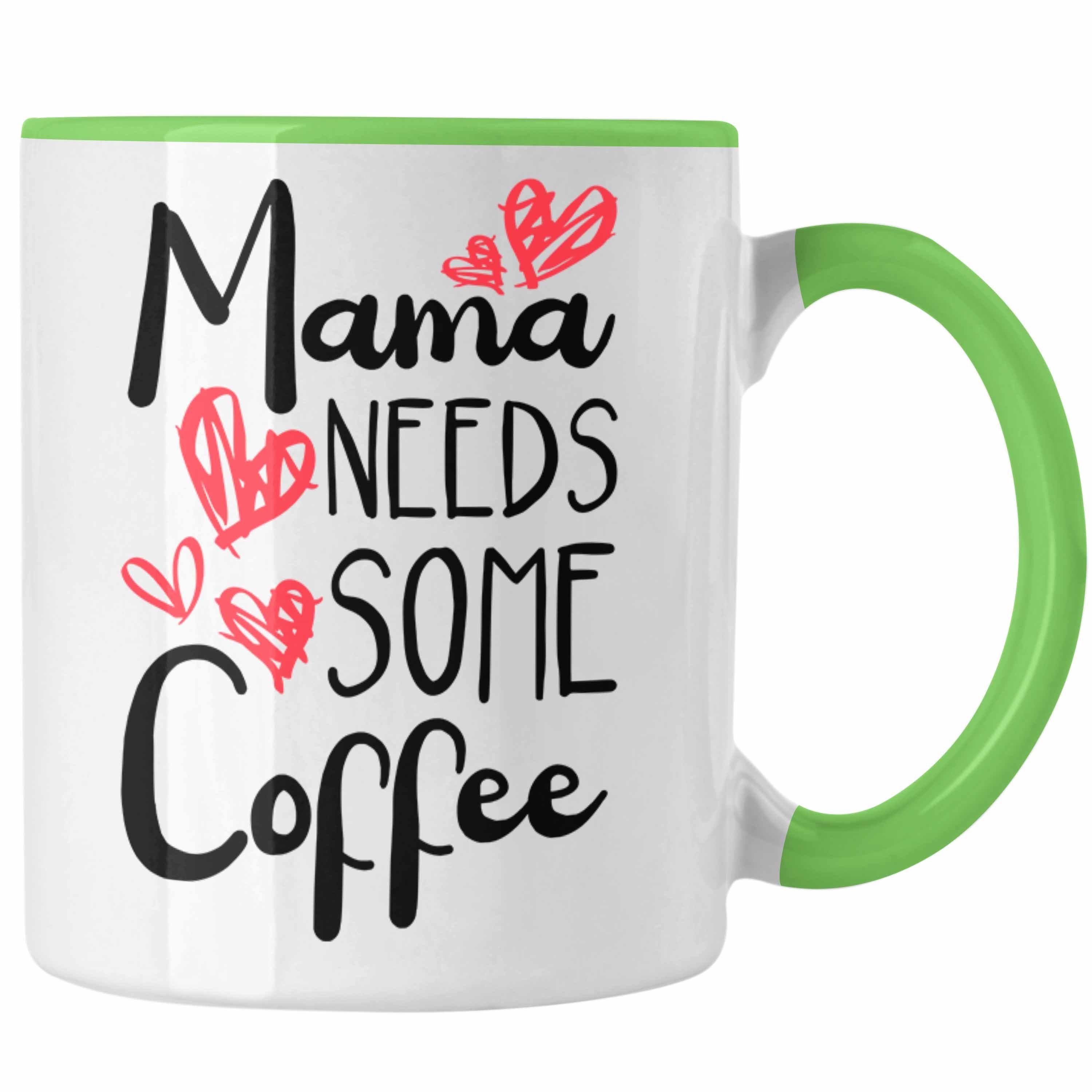 Trendation Tasse Trendation - Mama Tasse mit Spruch Geschenk Muttertag von Tochter Sohn Mutter Kaffeetasse Spruch Kaffeeliebhaber Grün