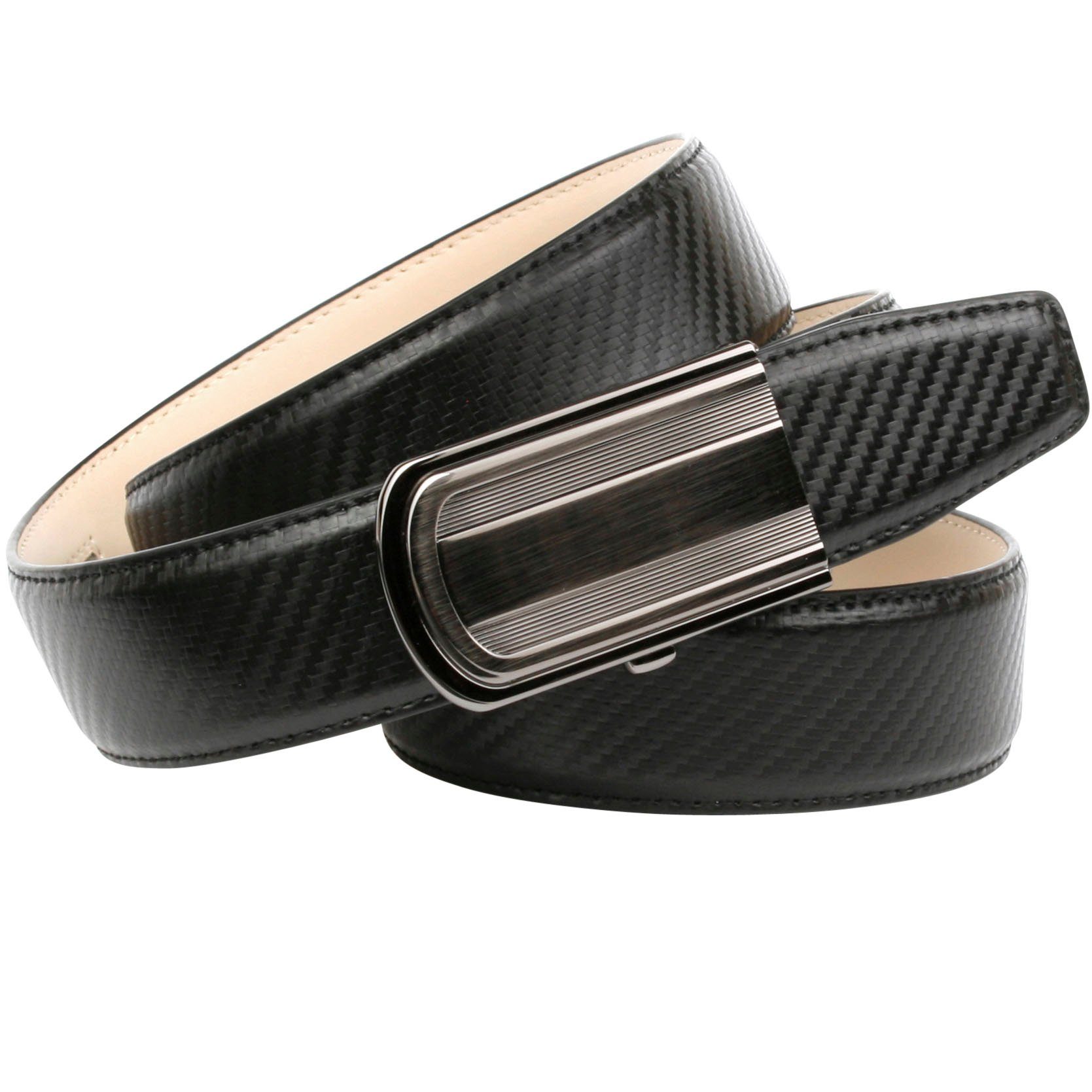 Anthoni Crown Ledergürtel in Carbon-Look günstig online kaufen