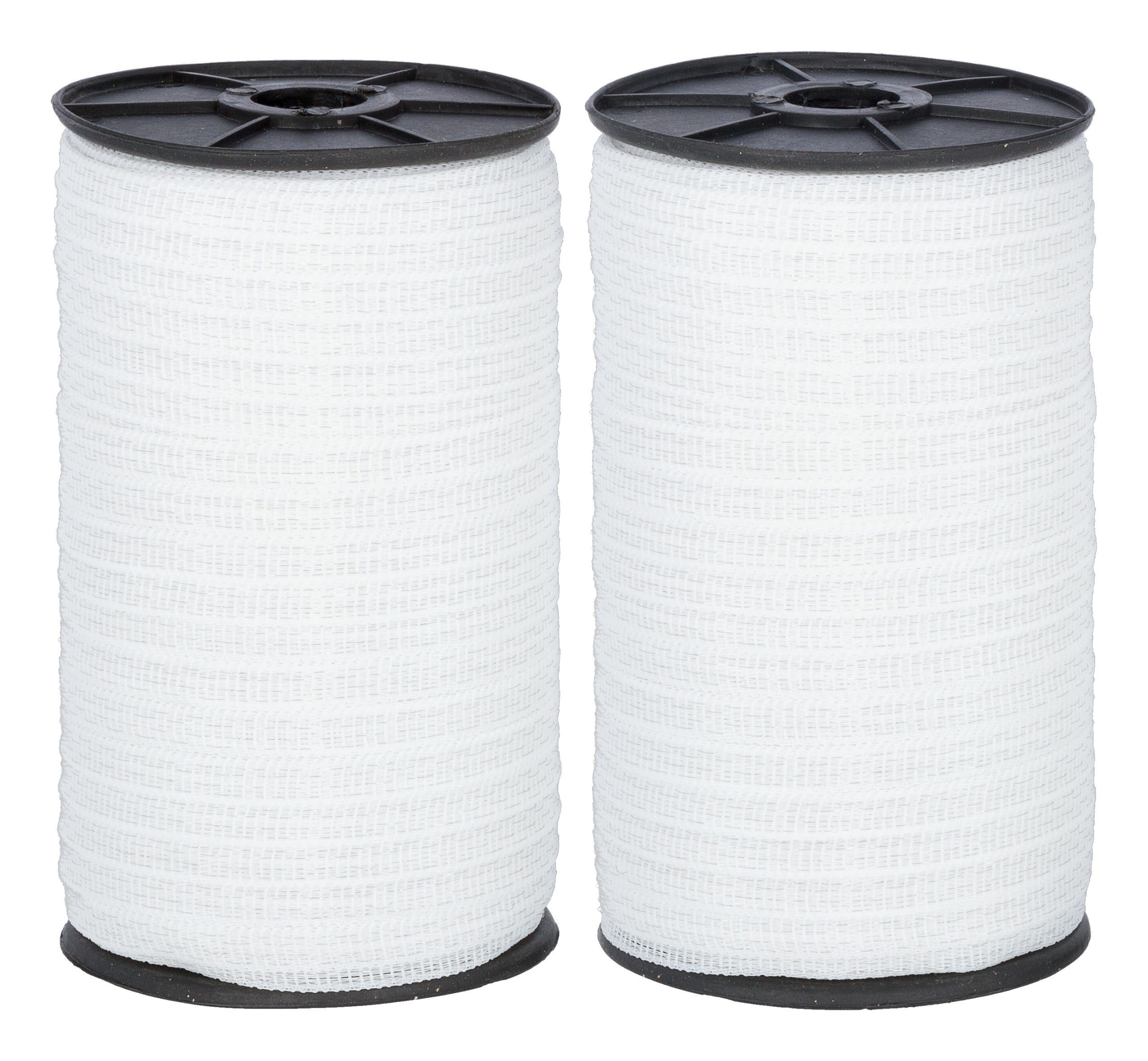 Thumbnail - Kerbl Weidenzaun 2 Stück Doppelpack-Weidezaunbreitband 10 mm breit weiss, (10mm breit, 2x 200m)