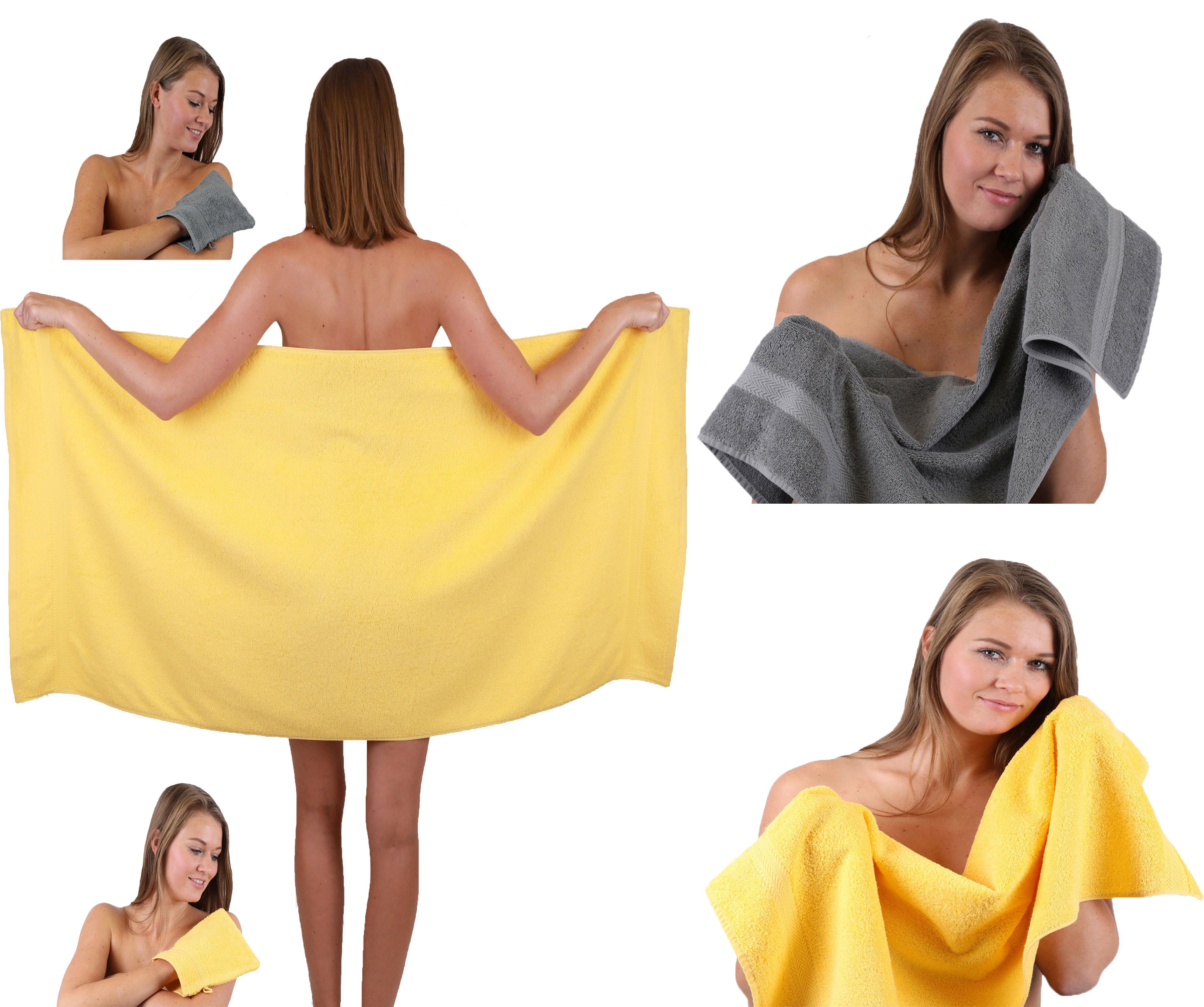 Pack Handtücher Set Betz Handtuch Set 2 TLG. 2 Single Handtuch Baumwolle Betz Waschhandschuhe, Baumwolle, 1 Duschtuch (5-tlg) gelb 100% 5