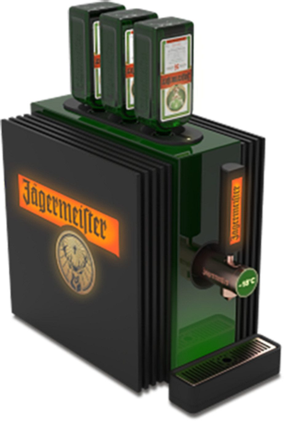 Jägermeister Bottoms-up-Zapfanlage Jägermeister 3 Bottle Tap Maschine -18 Grad gekühlt inkl. Zubehör