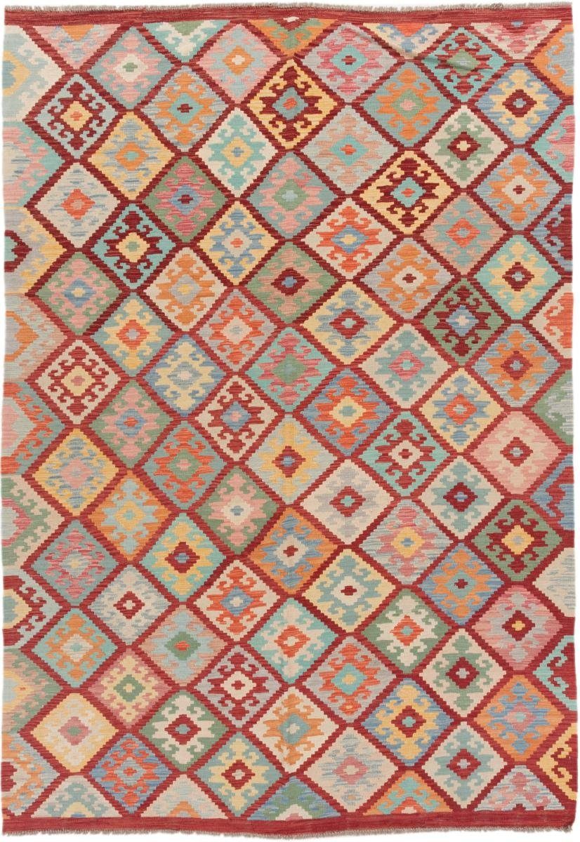 Orientteppich Kelim Afghan 206x293 Handgewebter Orientteppich, Nain Trading, rechteckig, Höhe: 3 mm