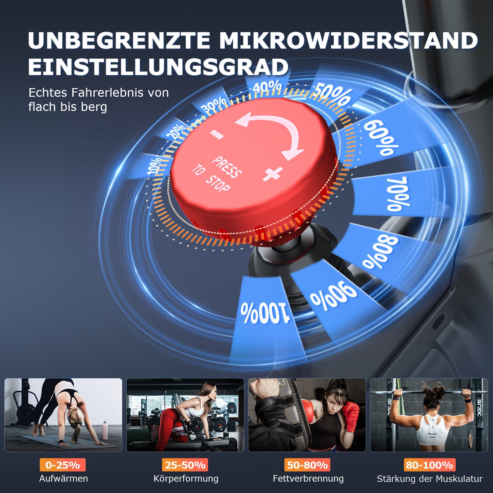 Wenoker Heimtrainer Fahrrad mit APP, Leise Stationäres Fahrrad für Zuhause, mit App, LCD, Tablet-Halter, Zwift/Kinomap-komp., ergonom. Sitz, 140kg